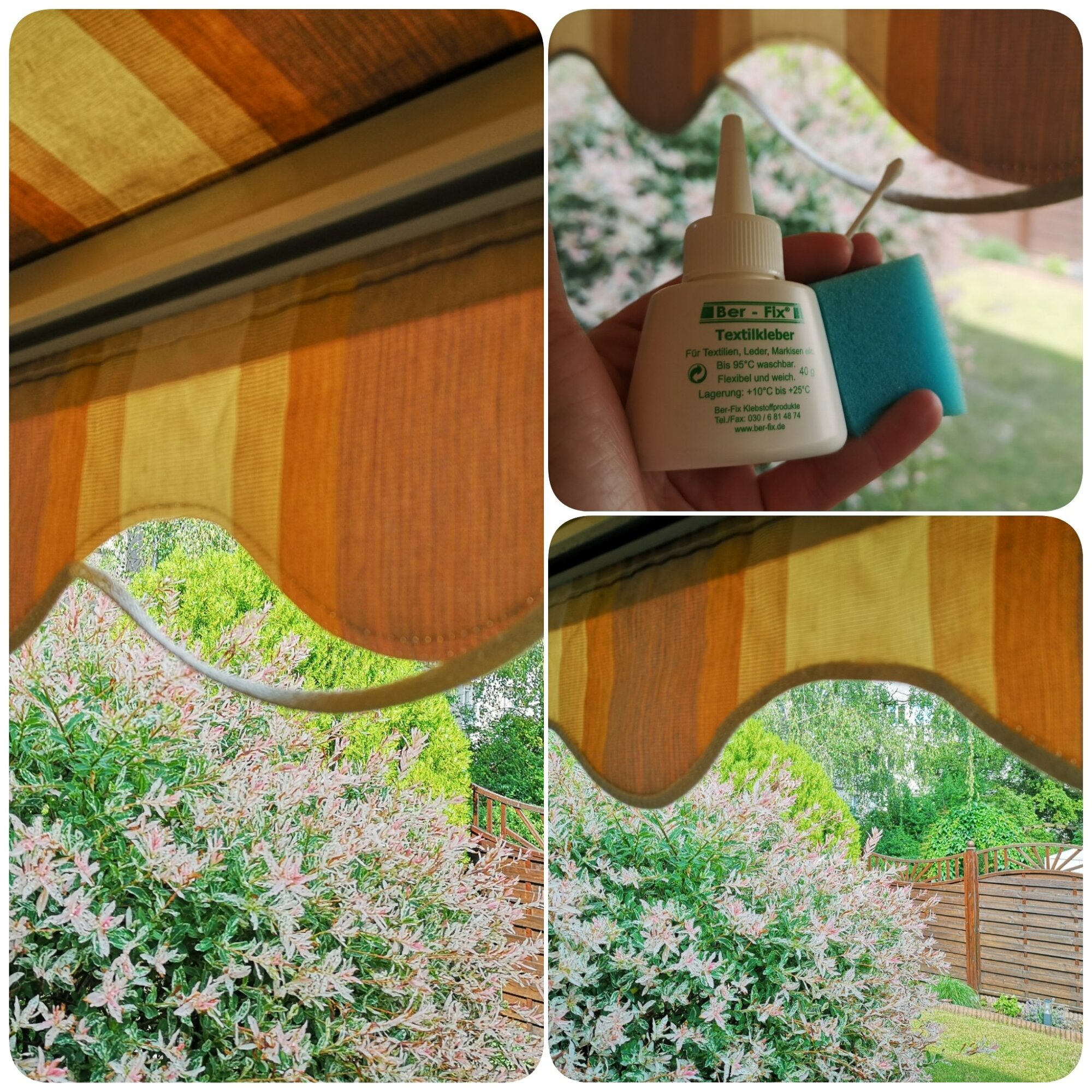 Markisen-Reparatur mit Ber-Fix Textilkleber - 