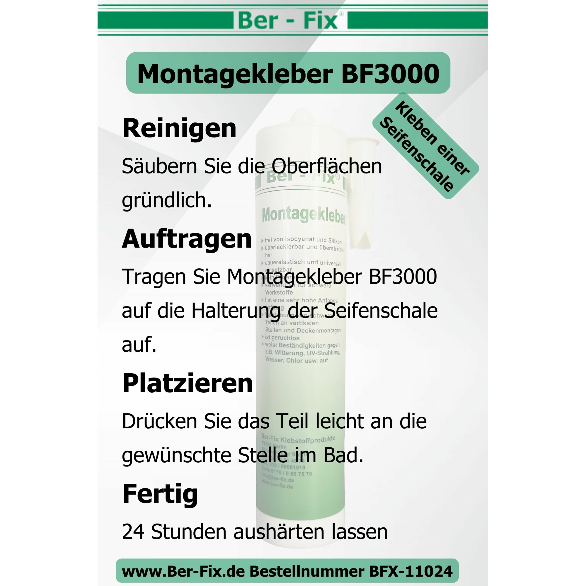 Ber-Fix® Montagekleber BF3000 – High-End Hybrid Konstruktionskleber mit extremem Sofort-Halt