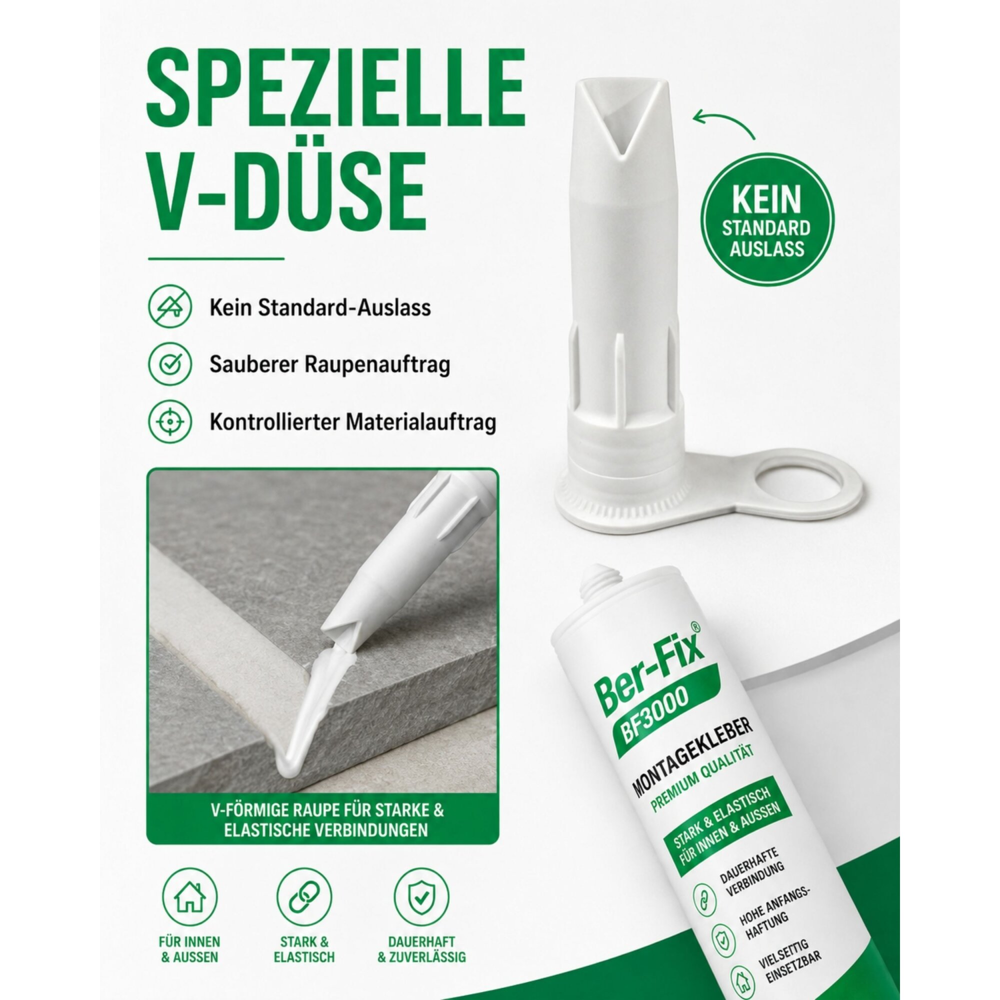 Ber-Fix® BF3000 High-Tack Montagekleber weiß – 1 × 290 ml