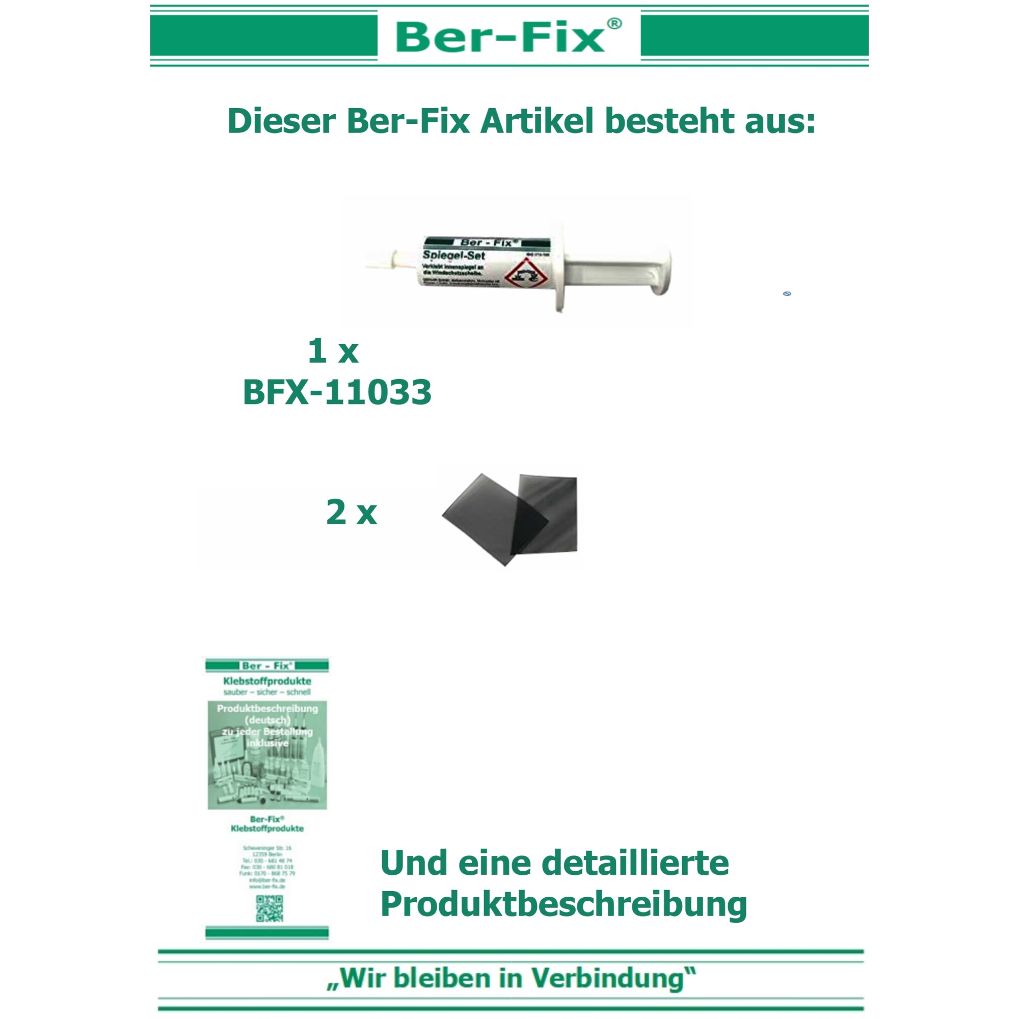 Ber-Fix® Spiegel-Set – Schnelle & Sichere Befestigung von Rückspiegeln an Windschutzscheiben | Dauerhafte Glas-Metall-Verbindung