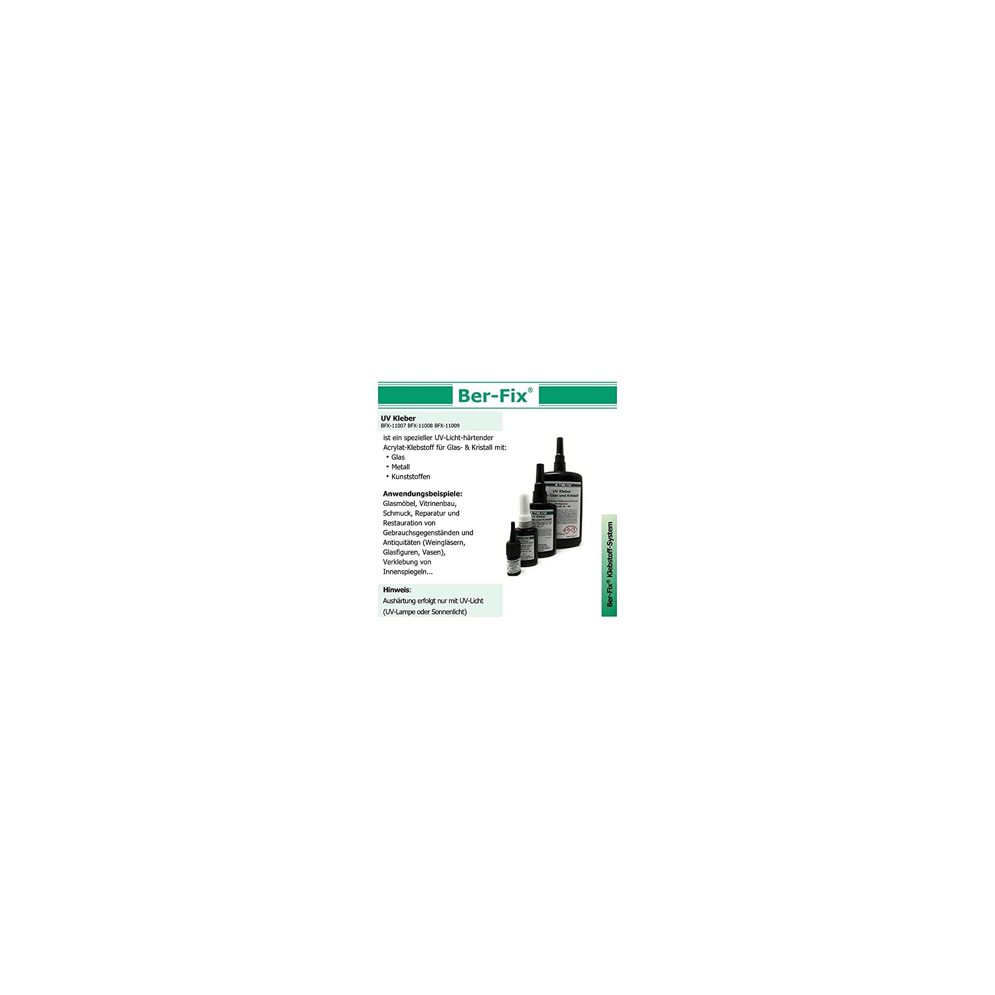 Ber-Fix® UV Kleber | Set aus 3x 50g (dünnflüssig 50-100, dickflüssig 500-1000, gel 2500-5000)