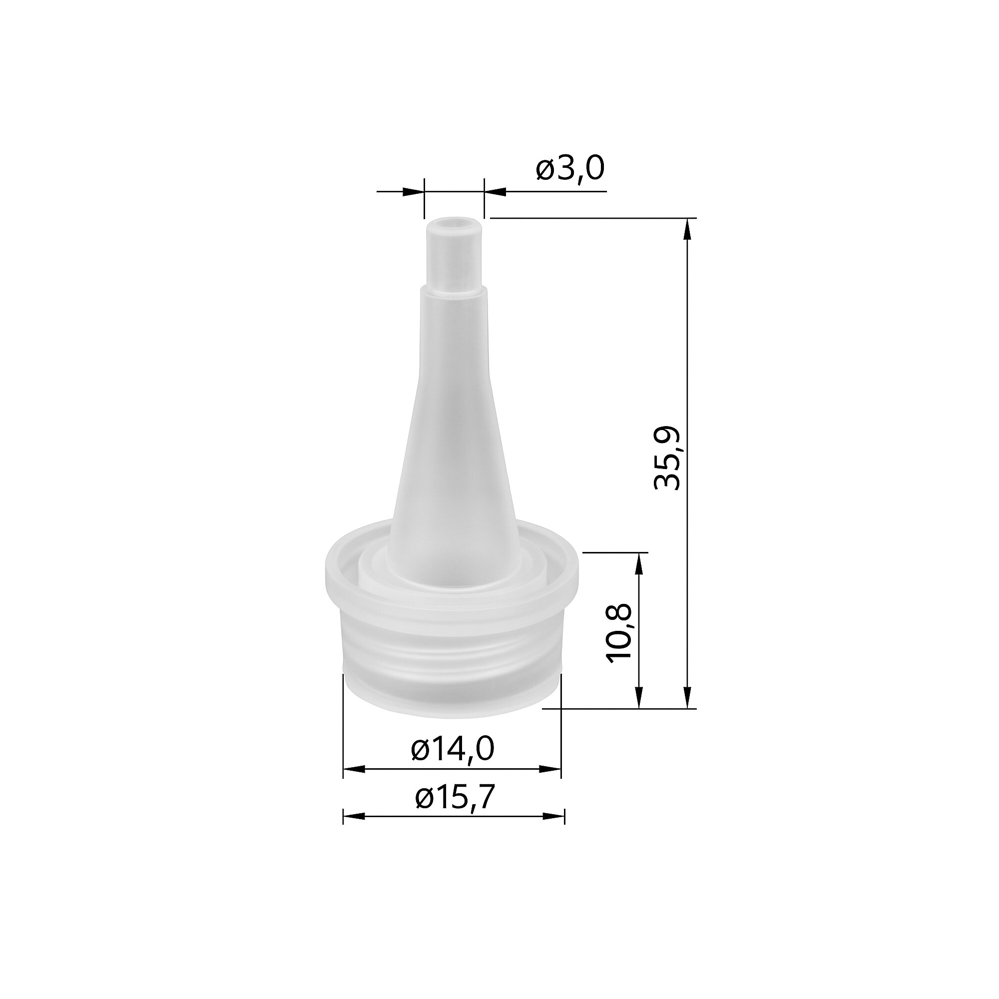 Ber-Fix® Tropfdüse 18mm für Rundflaschen auf 10g|20g|50g Transparent Universell