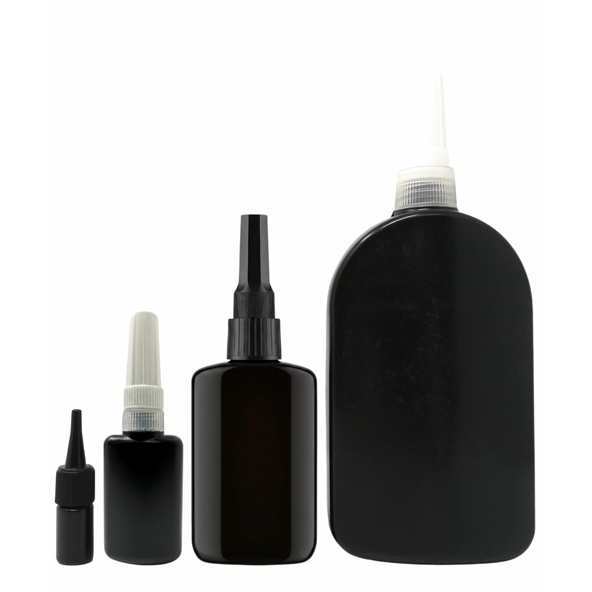 Ber-Fix® UV-Leerflasche Schwarz mit Schraubverschluss für UV-Kleber & Primer – 3/10/50/250 g