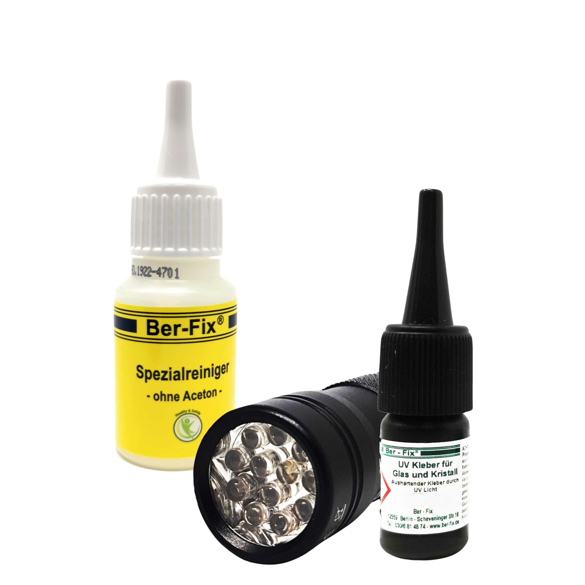 Ber-Fix® UV-Kleber Gel 3 g + 12-LED-Lampe + 20 ml Spezialreiniger