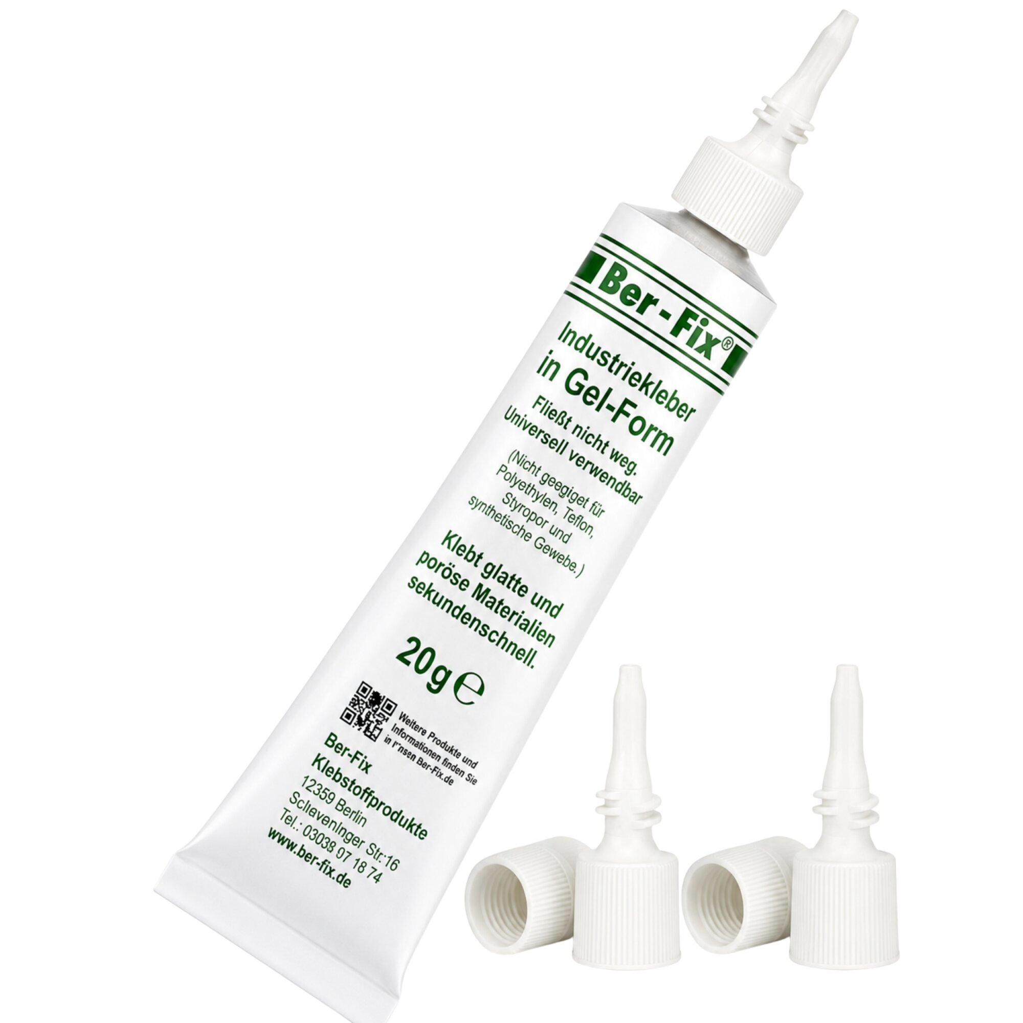 Ber-Fix® Industriekleber Gel 20 g + 2 Dosierspitzen