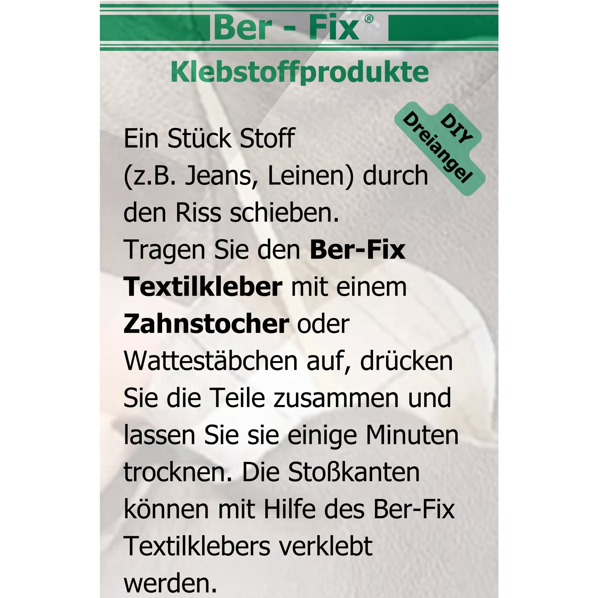 Ber-Fix® Textil-Designer- Set MITTEL: 150g Textilkleber + 30g Schmucksteinkleber