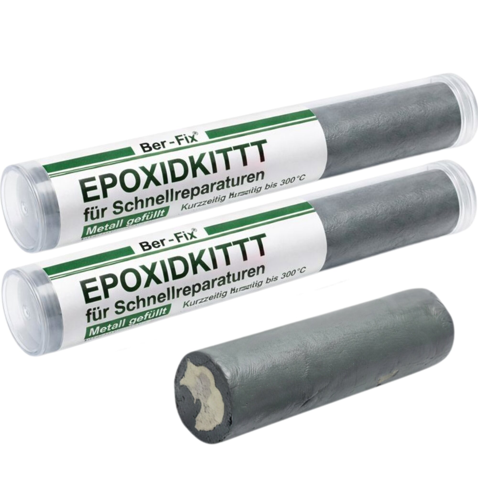 Ber-Fix® Knetmetall 2 × 115 g – 2K Epoxidkitt für Metallreparaturen, bis zu 300 °C
