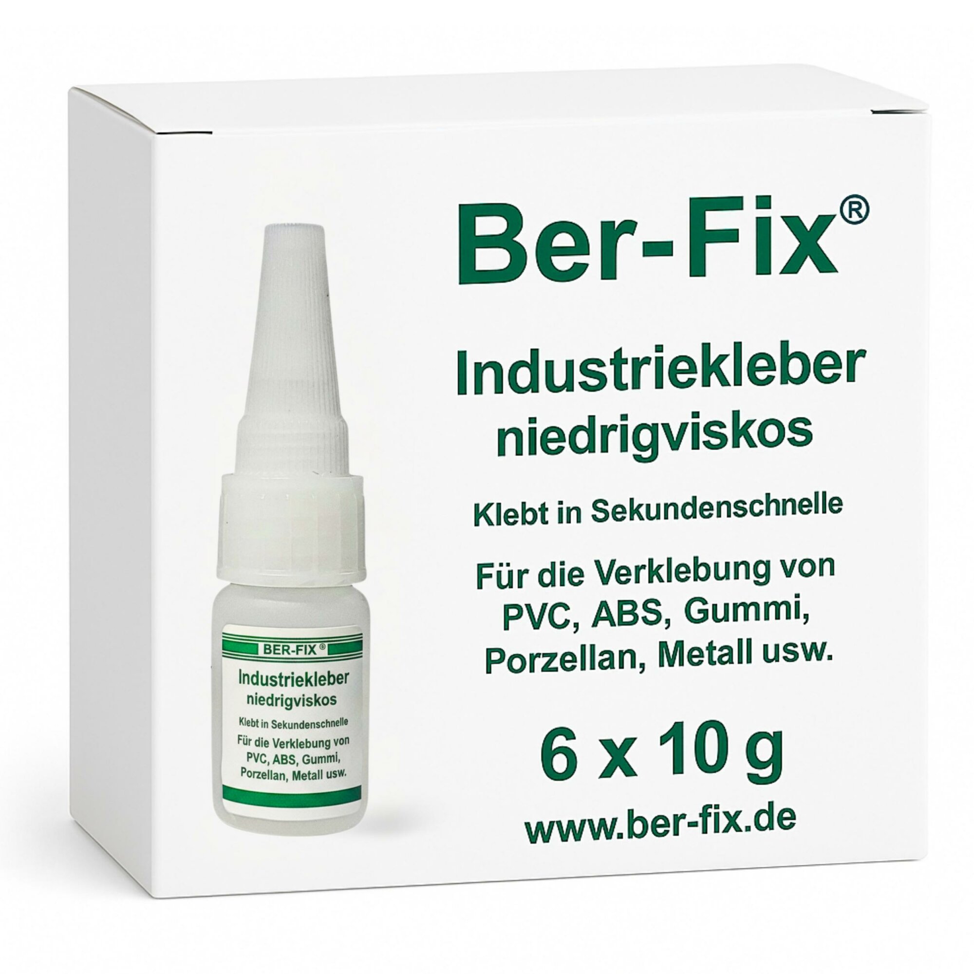 Ber-Fix© Industriekleber (niedrigviskos) 6x 10g