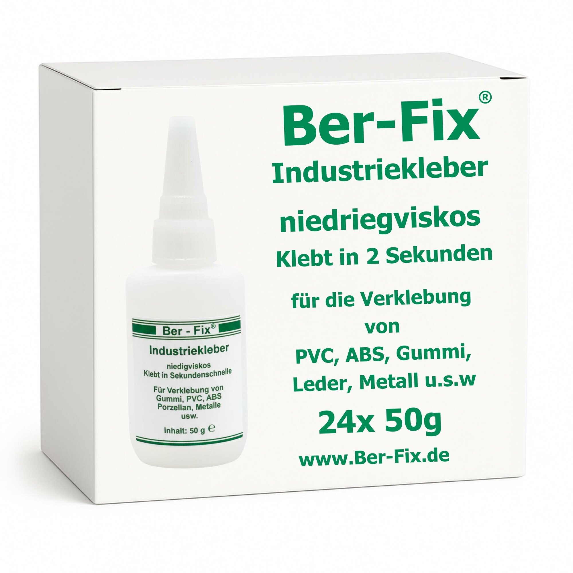 Ber-Fix© Industriekleber (niedrigviskos) 24x 50g