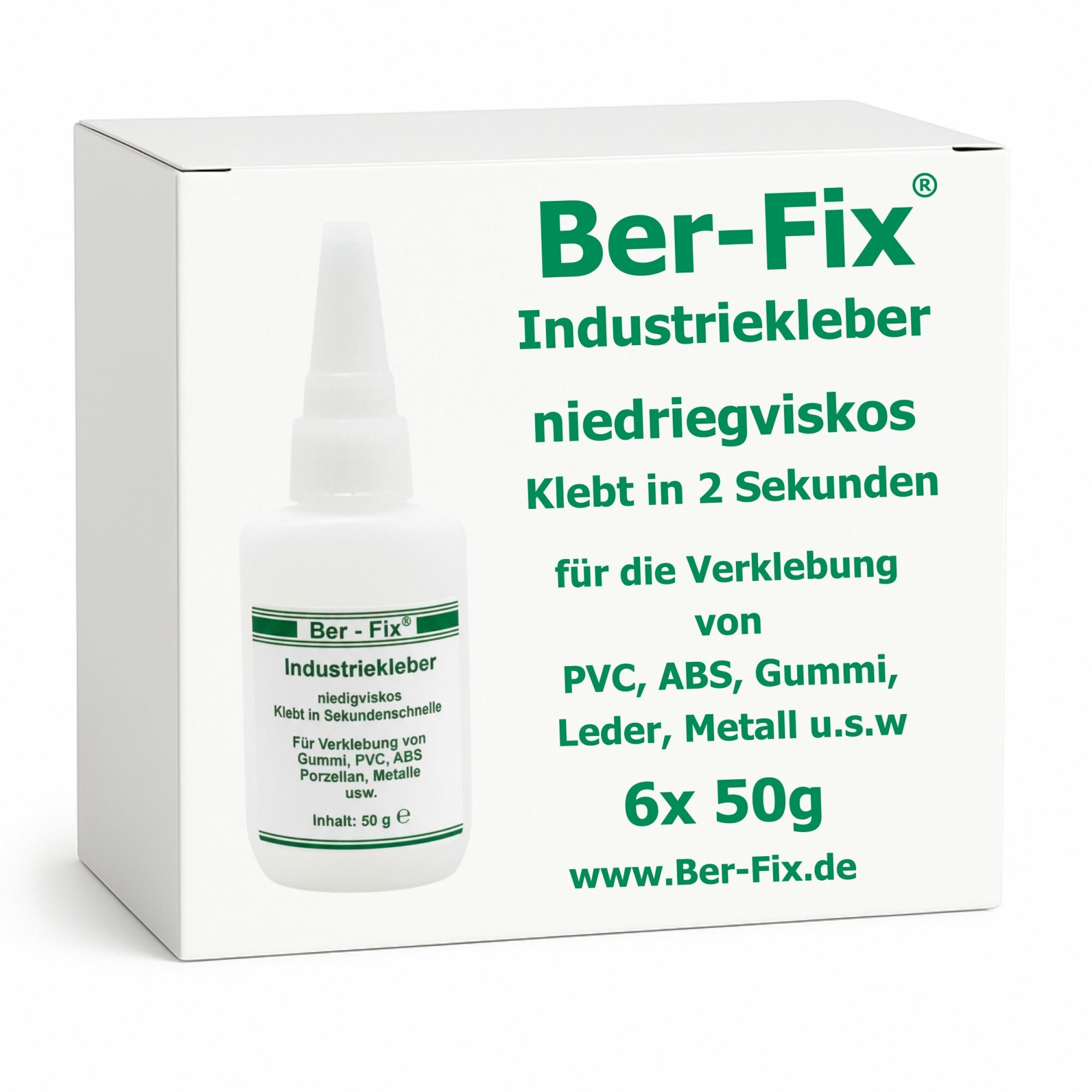 Ber-Fix© Industriekleber (niedrigviskos) 6x 50g