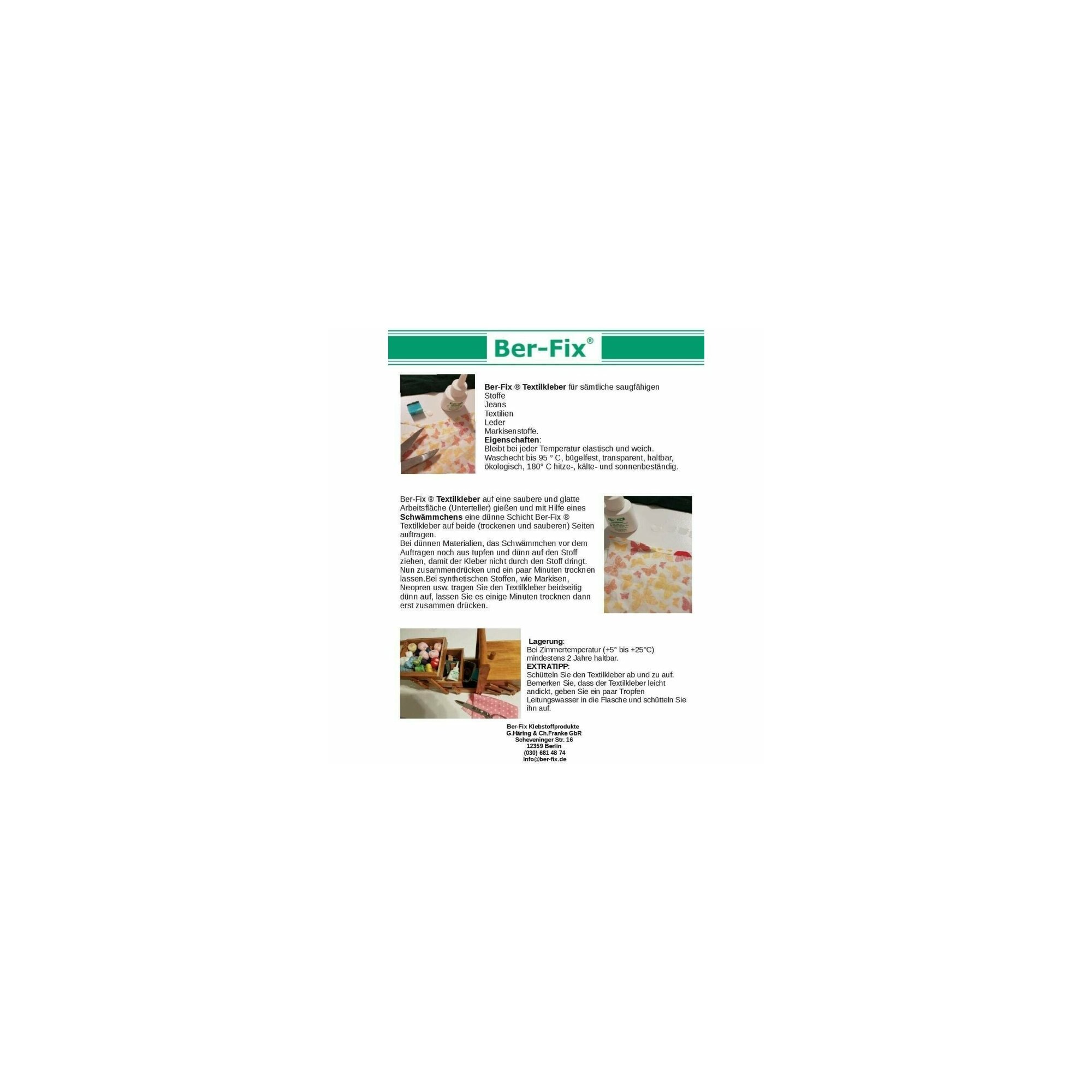 Ber-Fix® Textilkleber 10 × 150 g – professioneller Gruppenbedarf