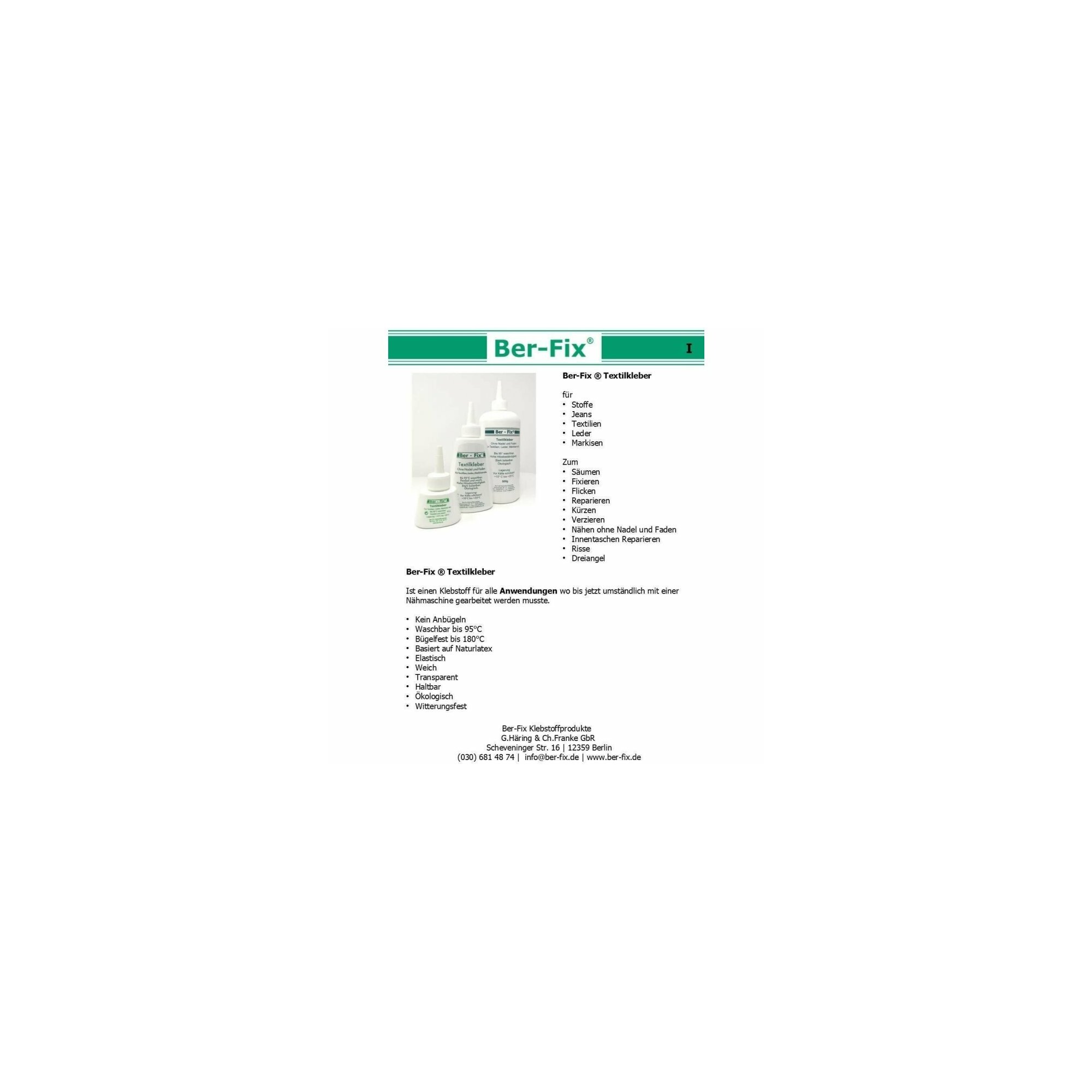 Ber-Fix® Textilkleber 25 × 150 g – institutioneller Großpack