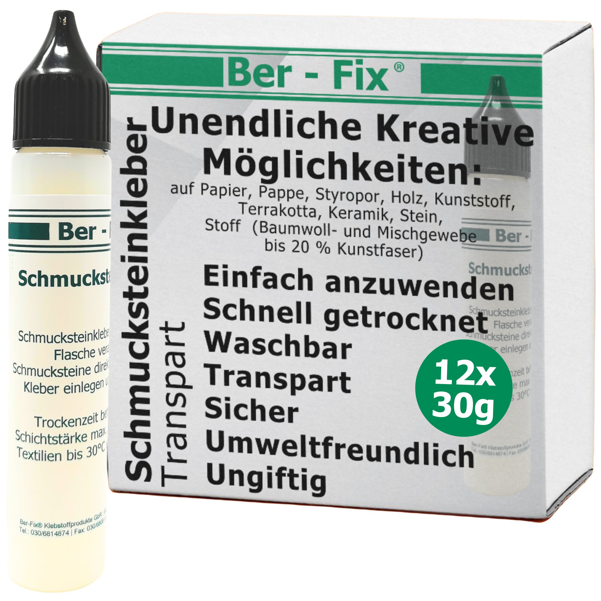 Ber-Fix® Schmucksteinkleber 30g 12x