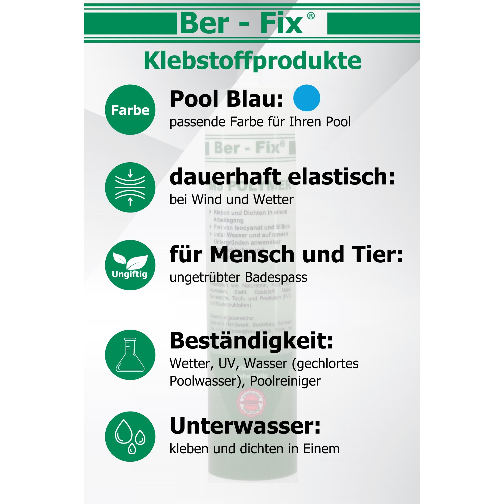 Ber-Fix® MS-Polymer blau - Poolkleber 10x