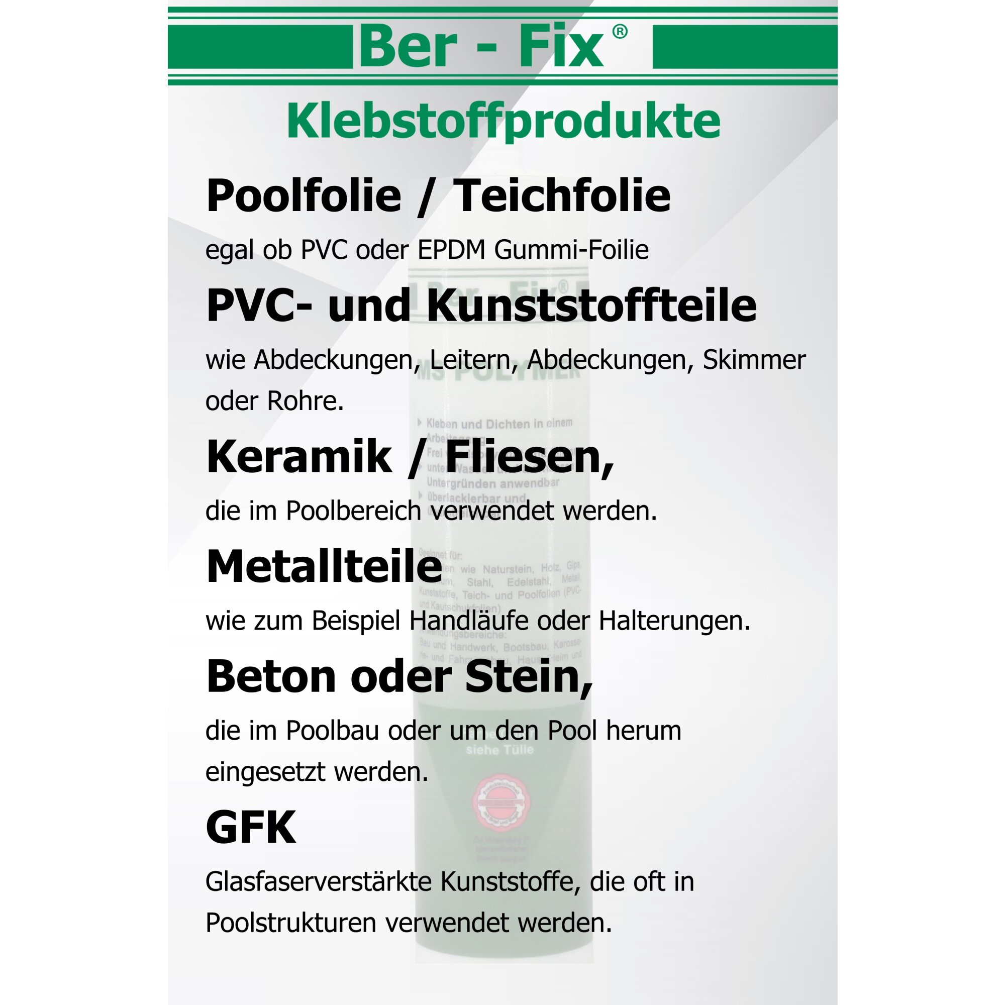 Ber-Fix® MS-Polymer blau - Poolkleber 10x