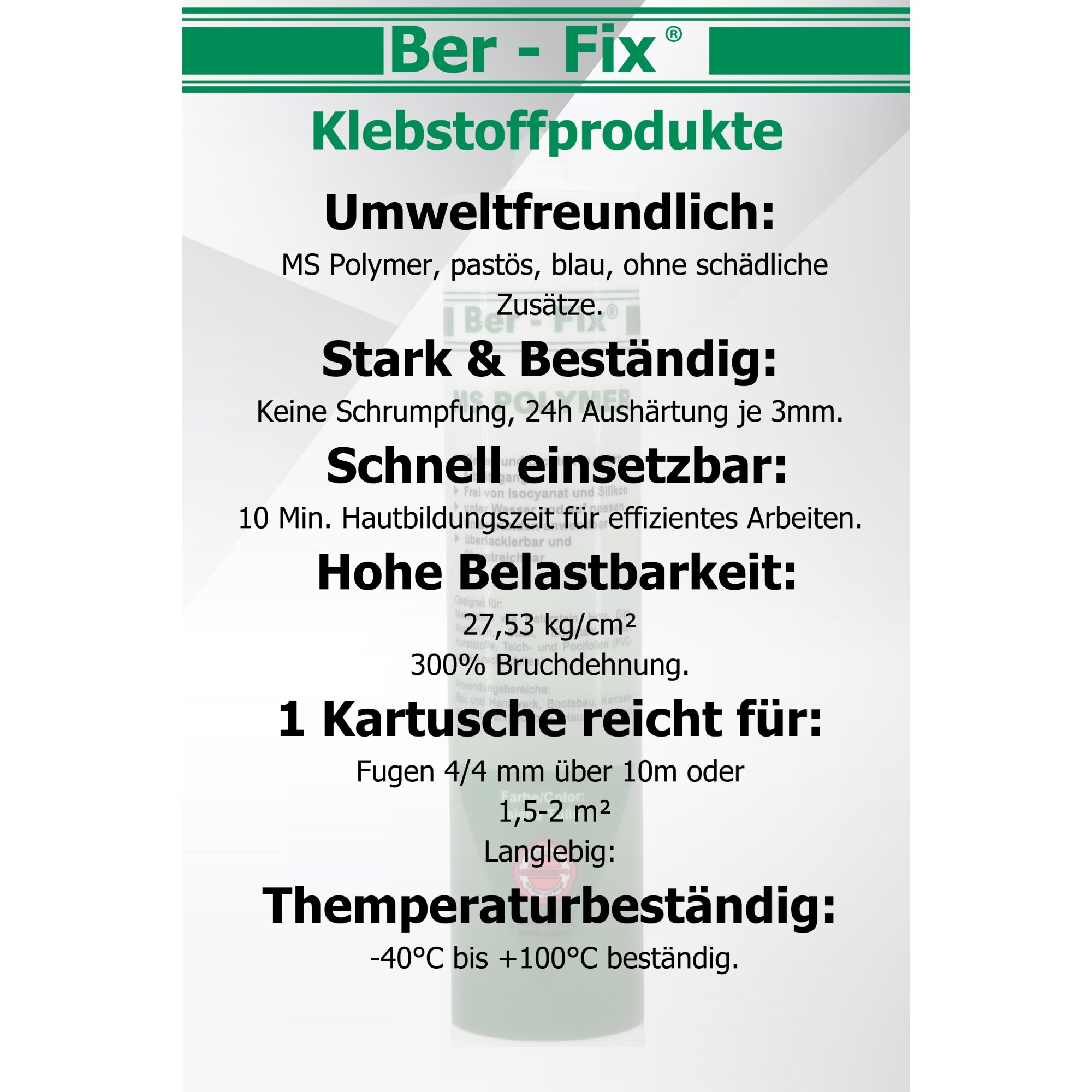 Ber-Fix® MS-Polymer blau - Poolkleber 10x
