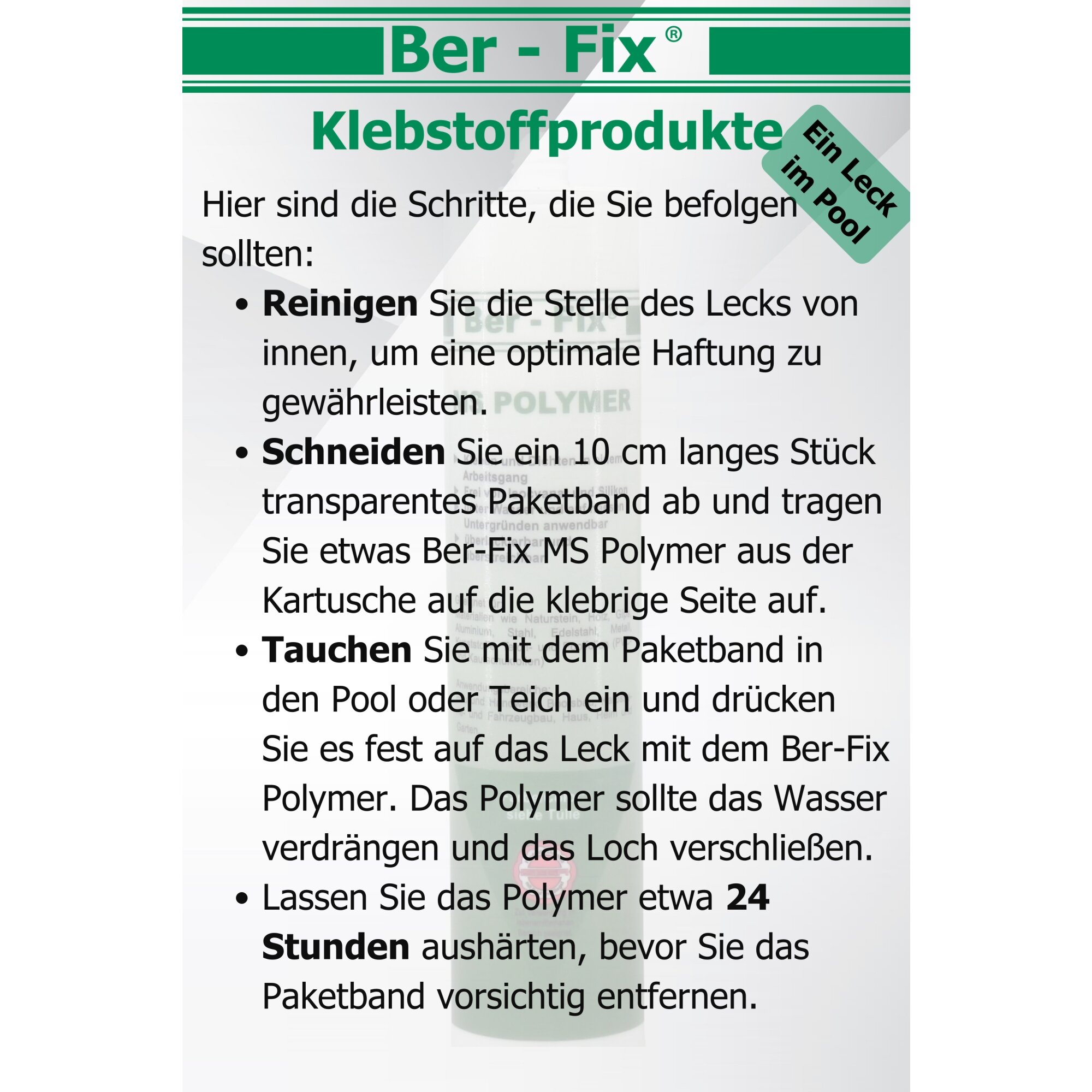 Ber-Fix® MS-Polymer blau - Poolkleber 10x