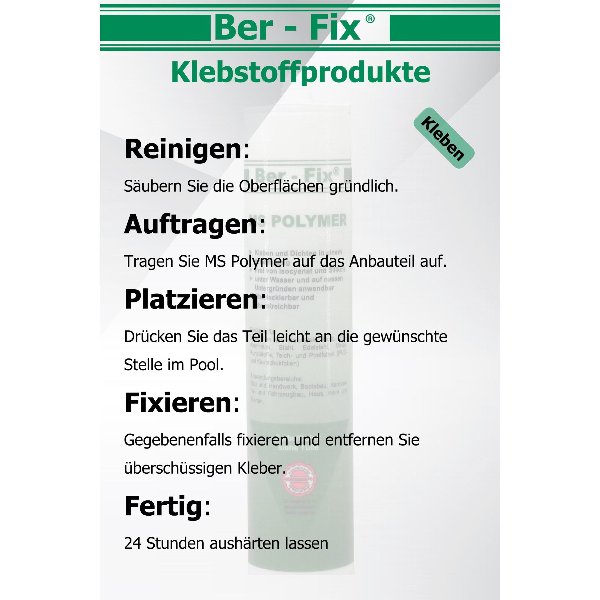 Ber-Fix® MS-Polymer blau - Poolkleber 10x