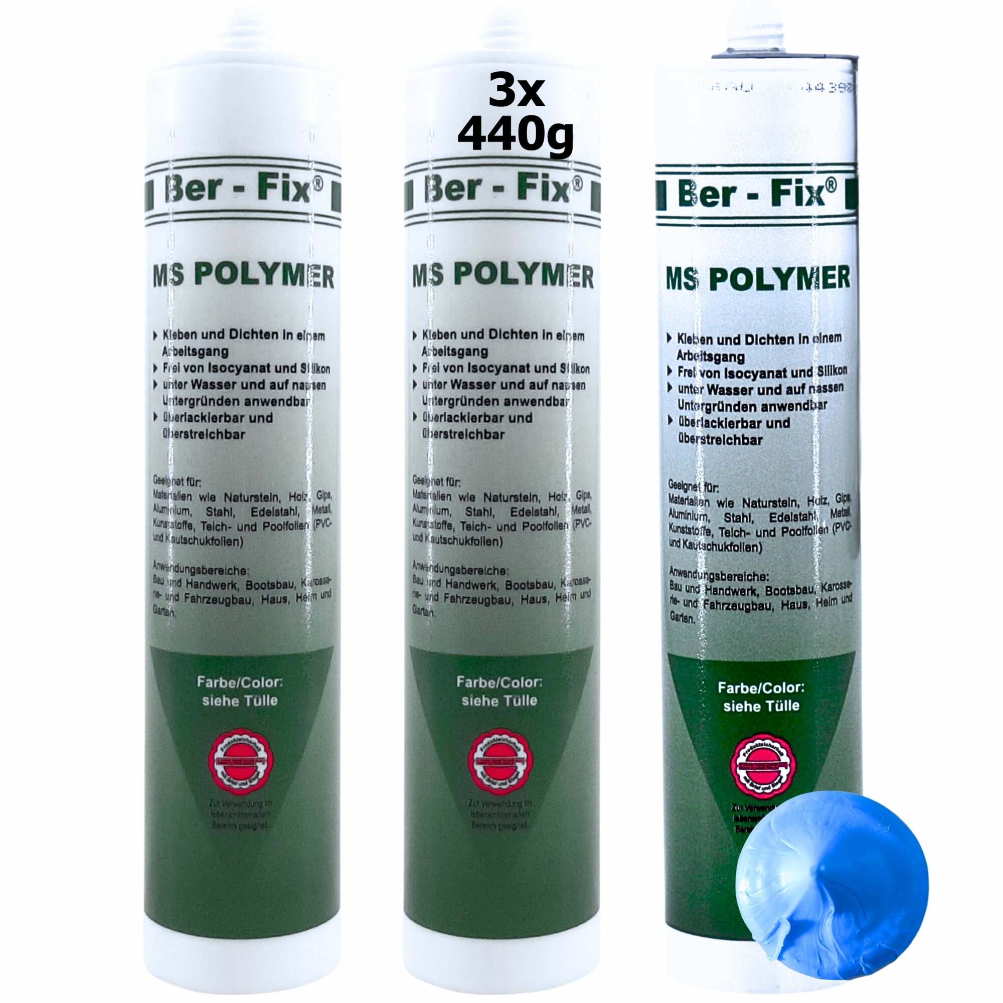 Ber-Fix© MS-Polymer blau - Poolkleber 20x