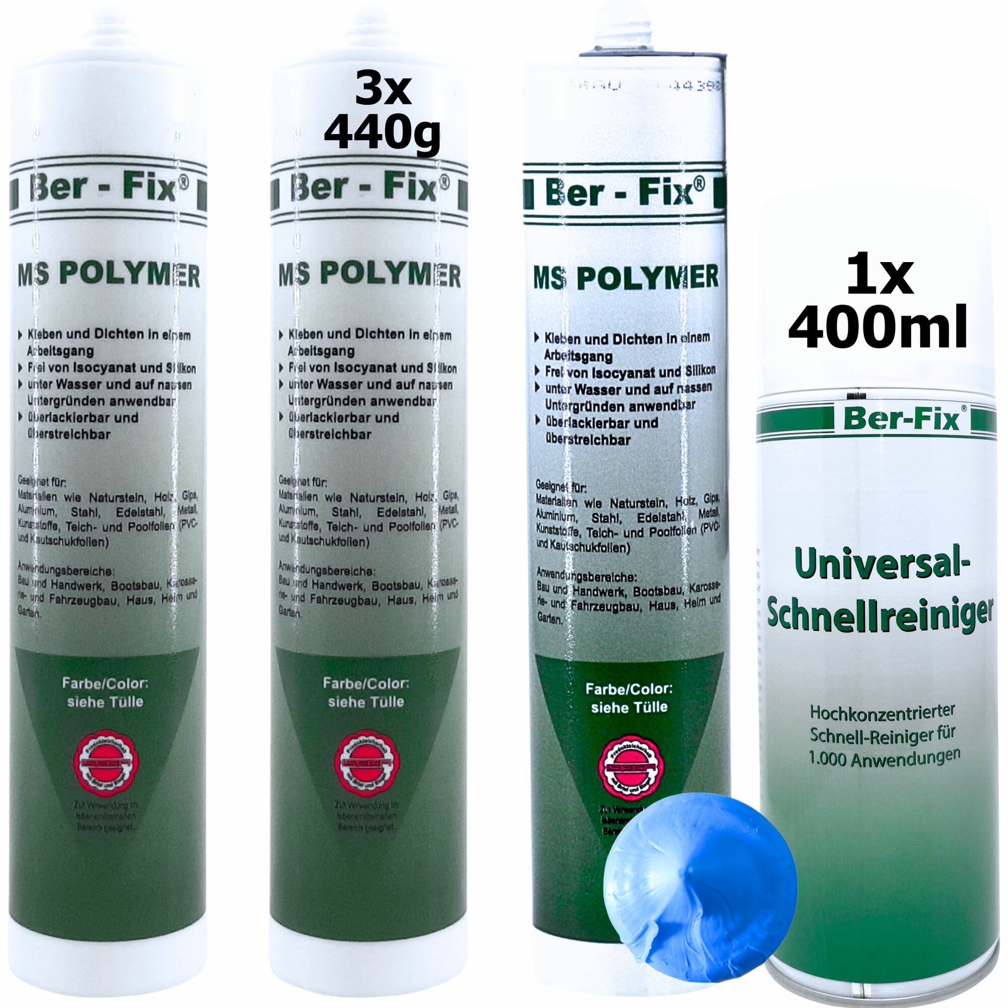 Ber-Fix© MS-Polymer blau - Poolkleber 20x