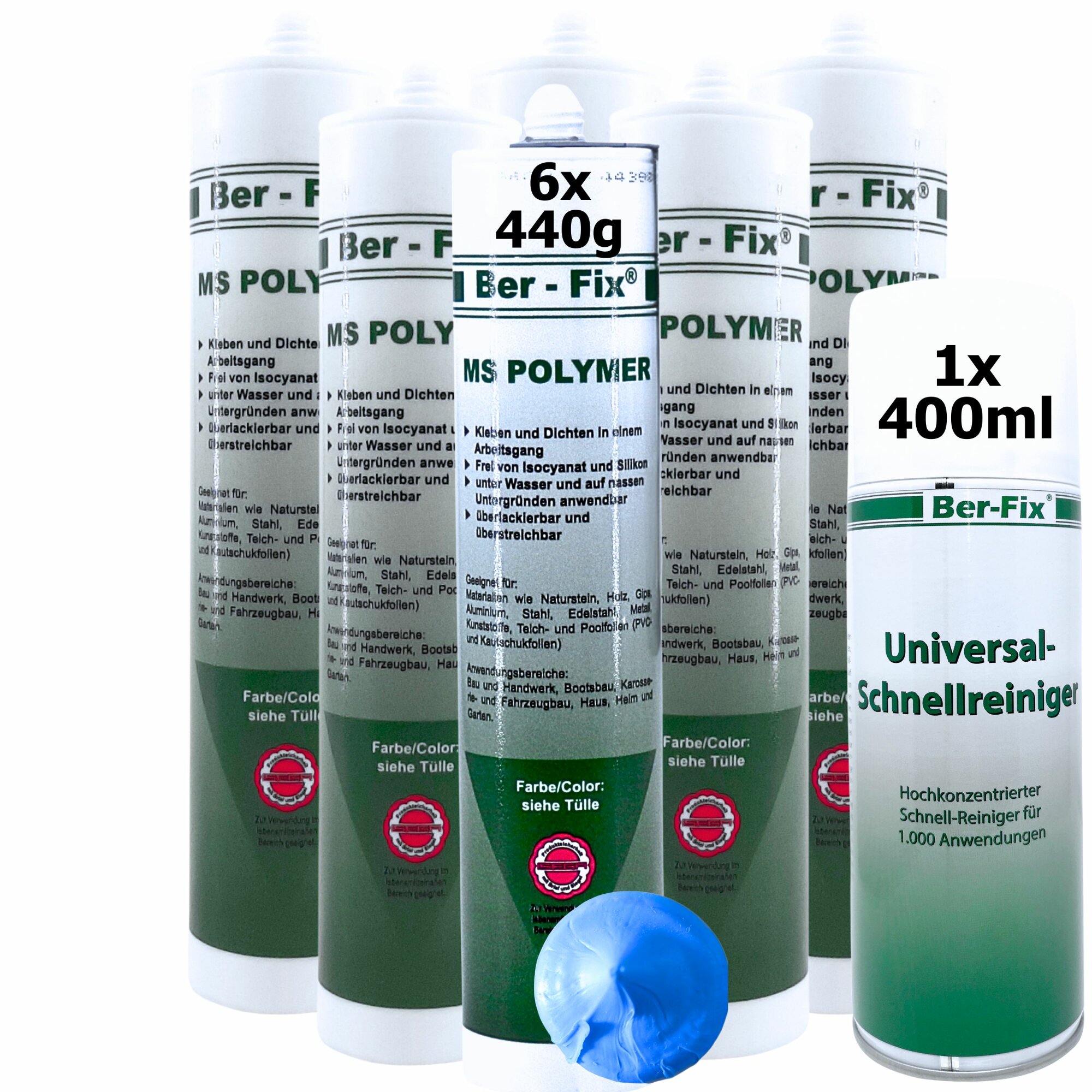 Ber-Fix© MS-Polymer blau - Poolkleber 20x