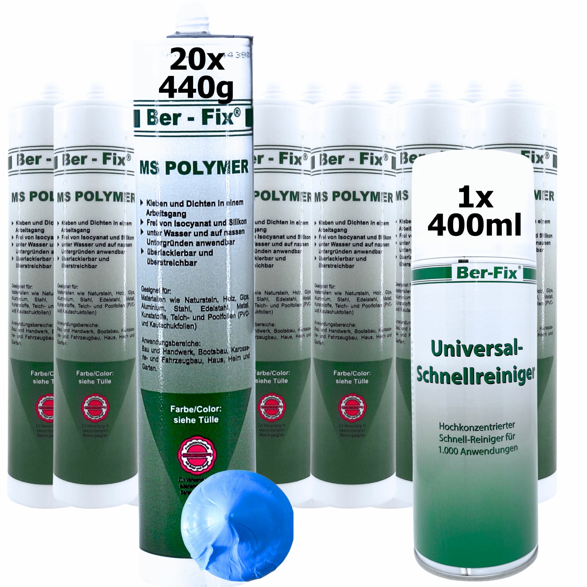 Ber-Fix© MS-Polymer blau - Poolkleber 20x