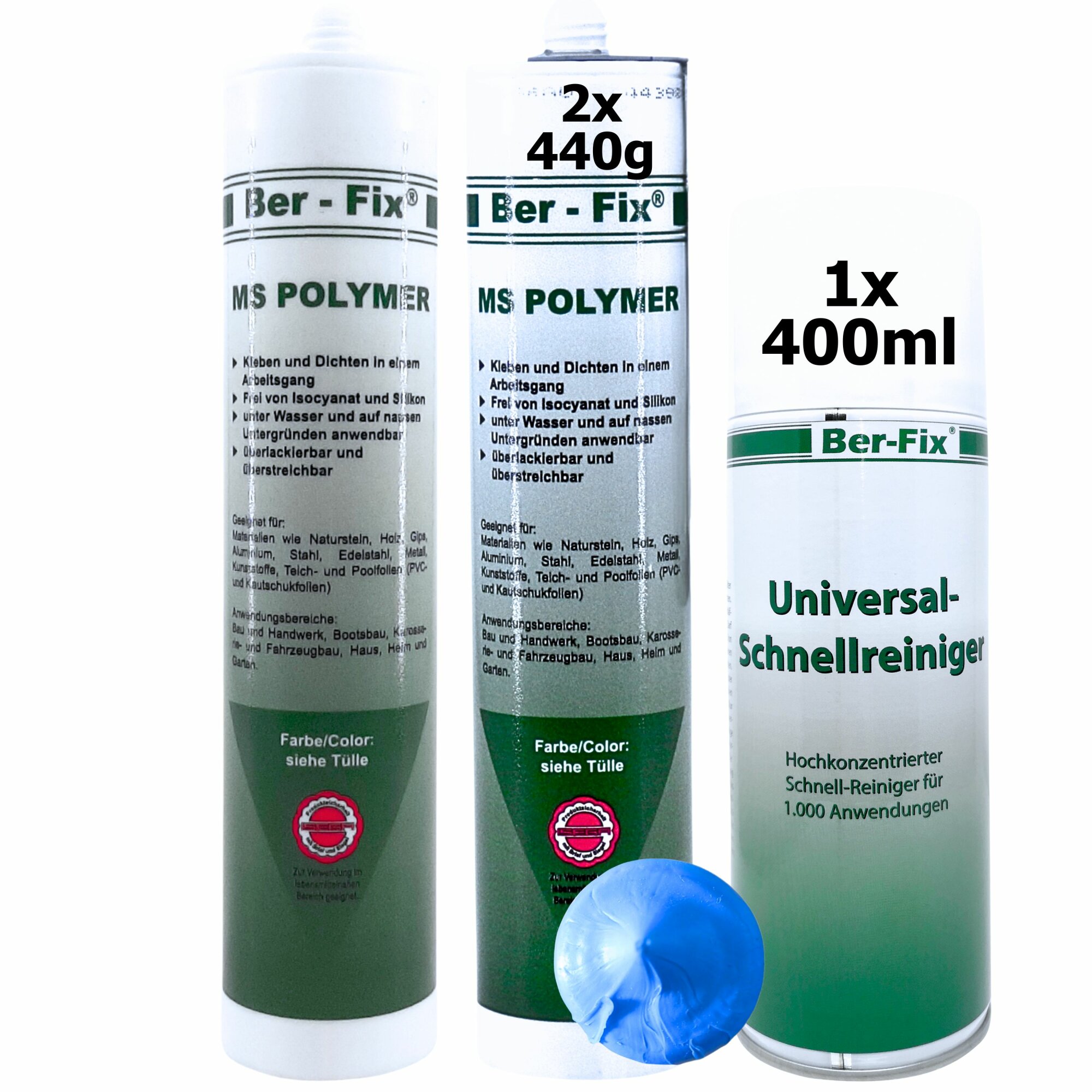 Ber-Fix© MS-Polymer blau - Poolkleber 20x