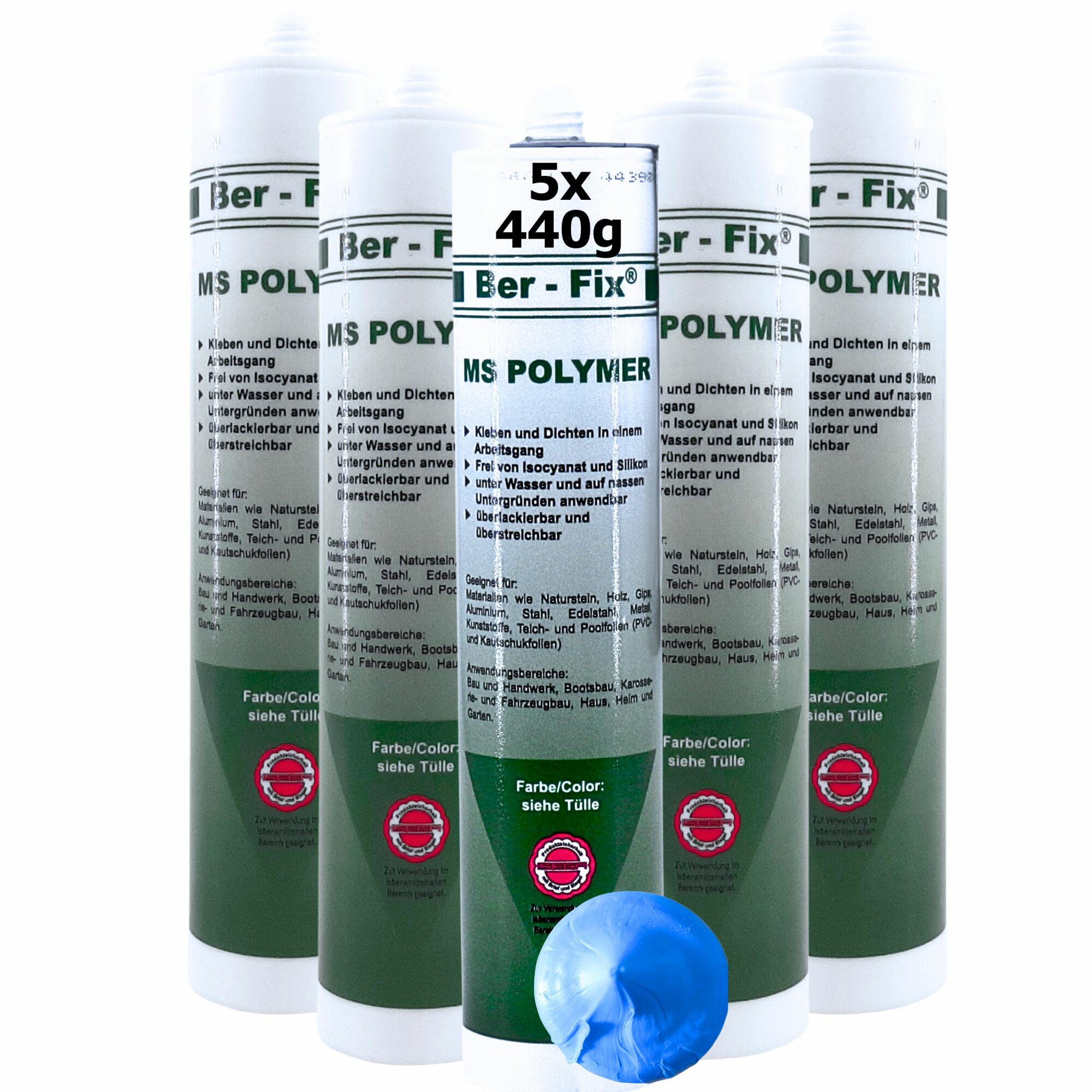 Ber-Fix© MS-Polymer blau - Poolkleber 5x