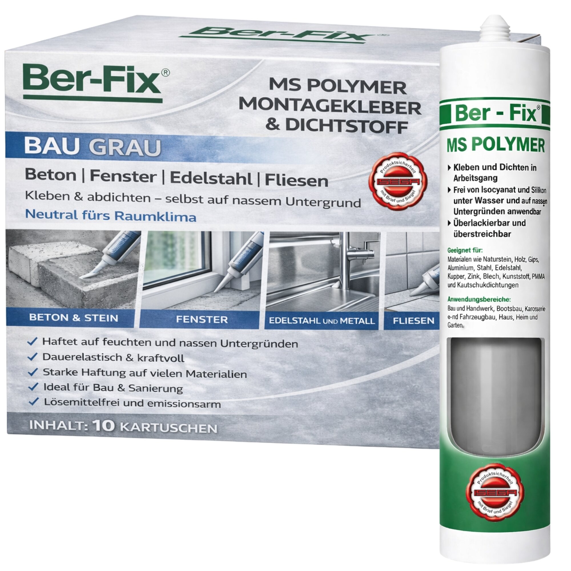 Ber-Fix® MS-Polymer grau 10x