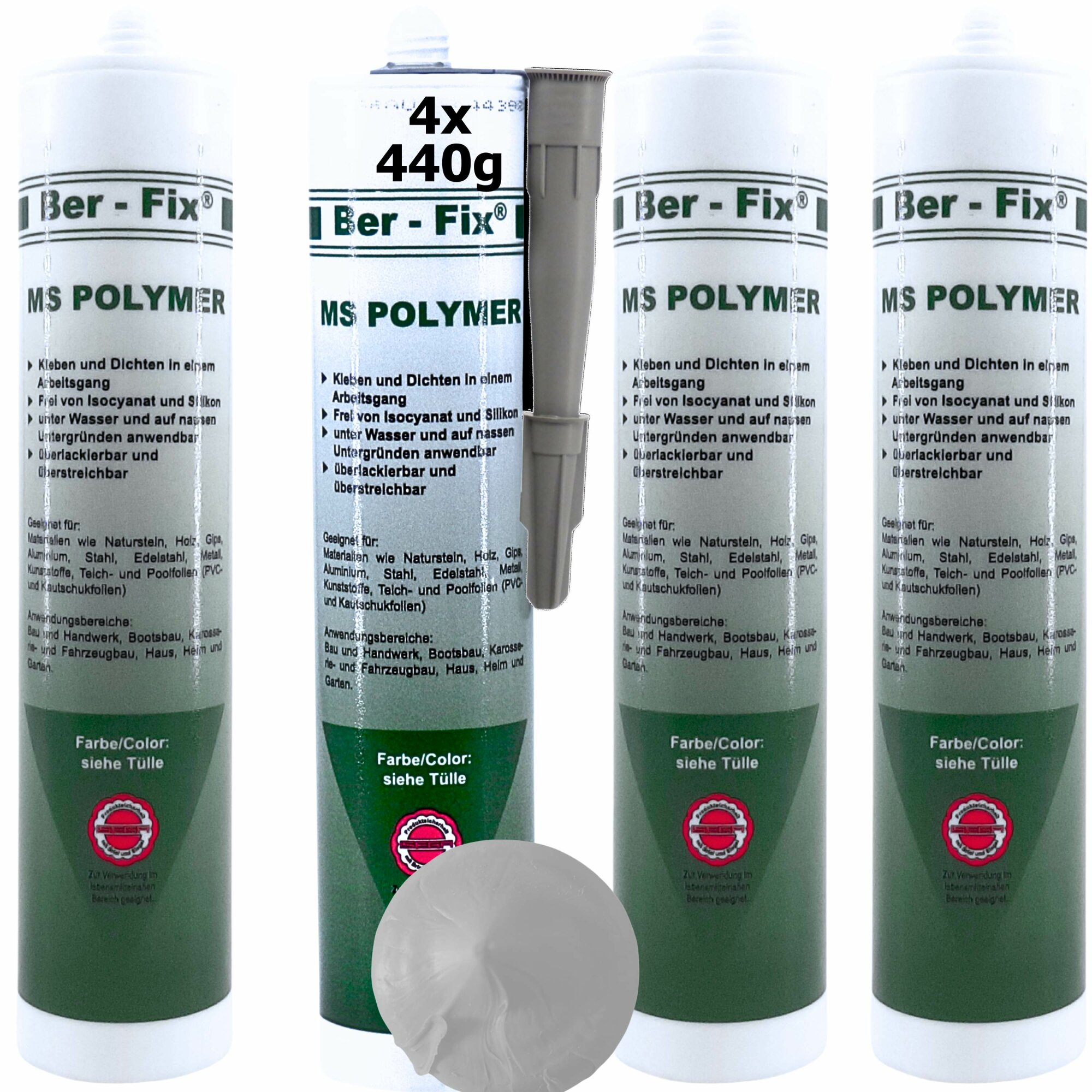 Ber-Fix® MS Polymer Schwarz – EPDM Kleber, Dachabdichtung & Karosserie Hybrid-Dichtstoff (20er Industriepack)