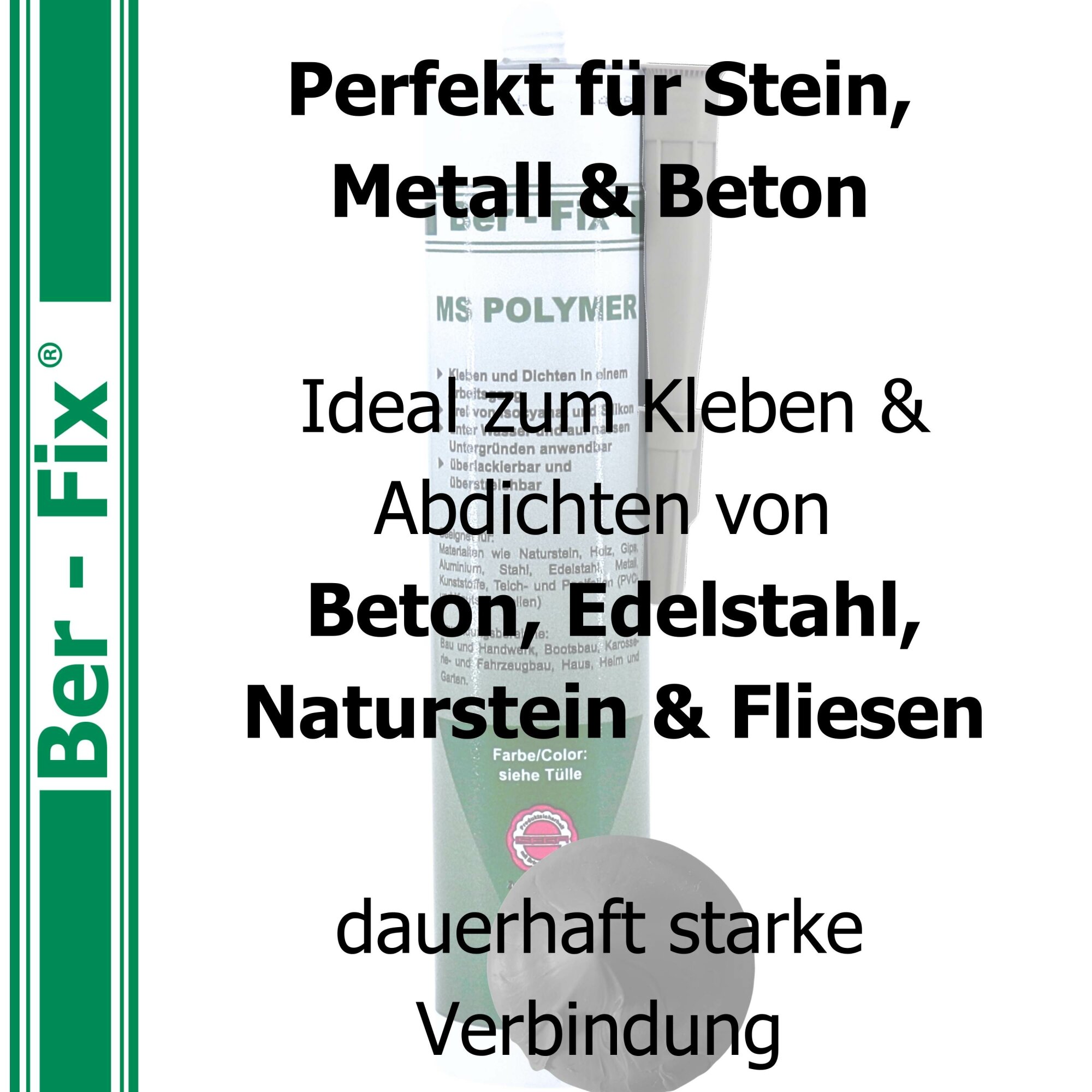 Ber-Fix® MS Polymer Schwarz – EPDM Kleber, Dachabdichtung & Karosserie Hybrid-Dichtstoff (20er Industriepack)