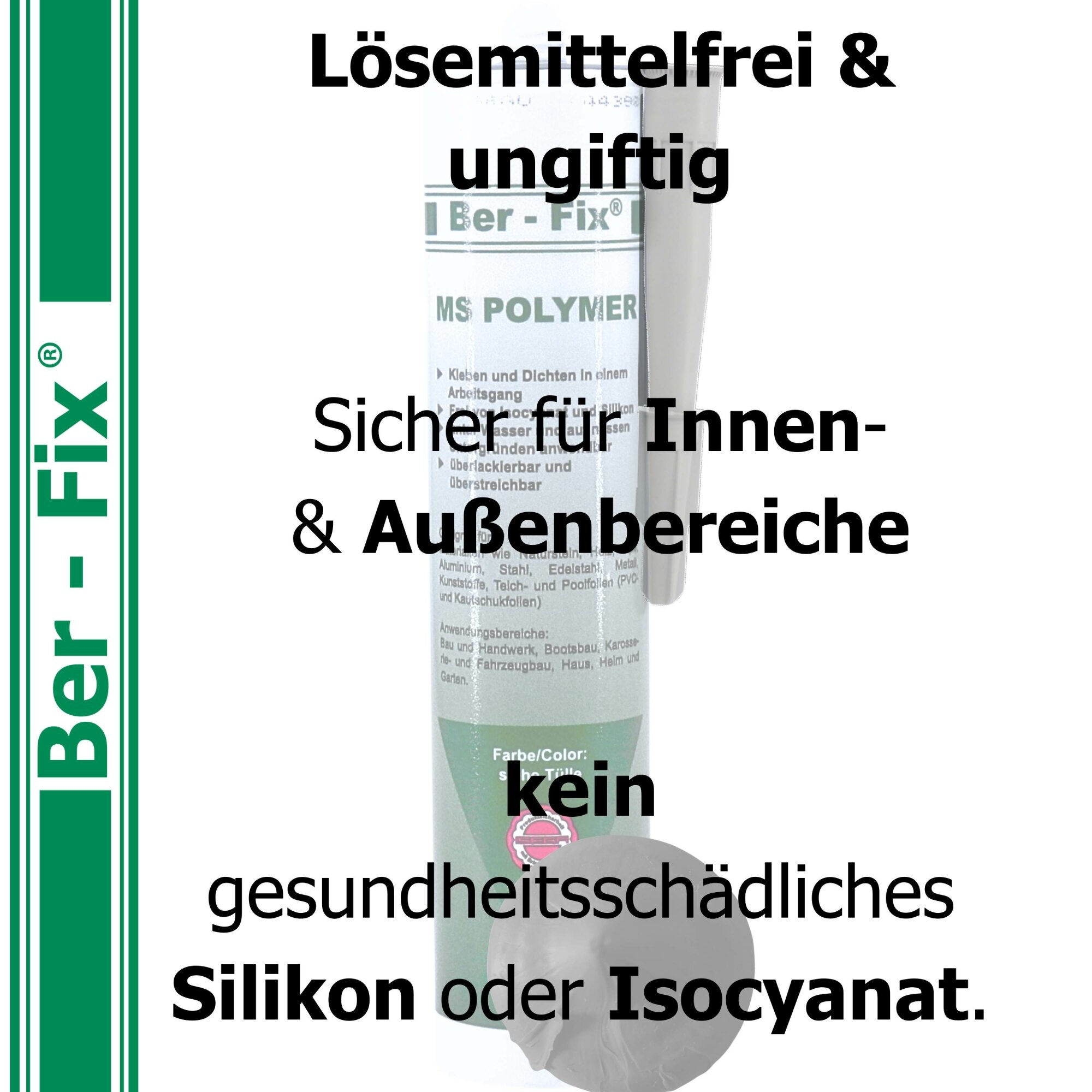 Ber-Fix® MS Polymer Schwarz – EPDM Kleber, Dachabdichtung & Karosserie Hybrid-Dichtstoff (20er Industriepack)