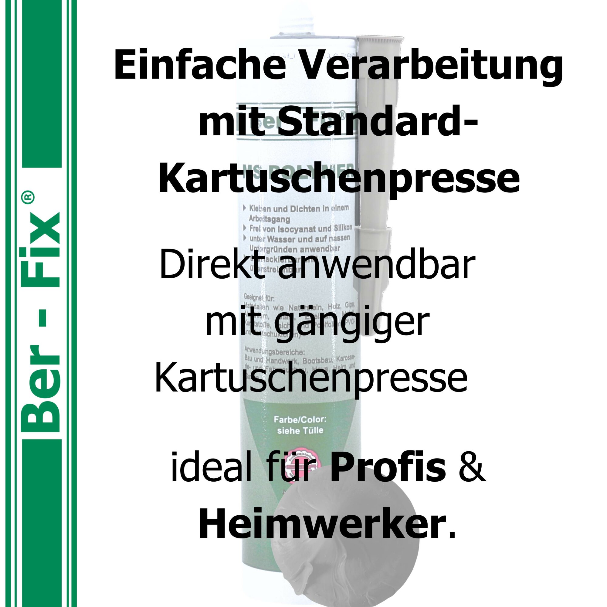Ber-Fix® MS Polymer Schwarz – EPDM Kleber, Dachabdichtung & Karosserie Hybrid-Dichtstoff (20er Industriepack)