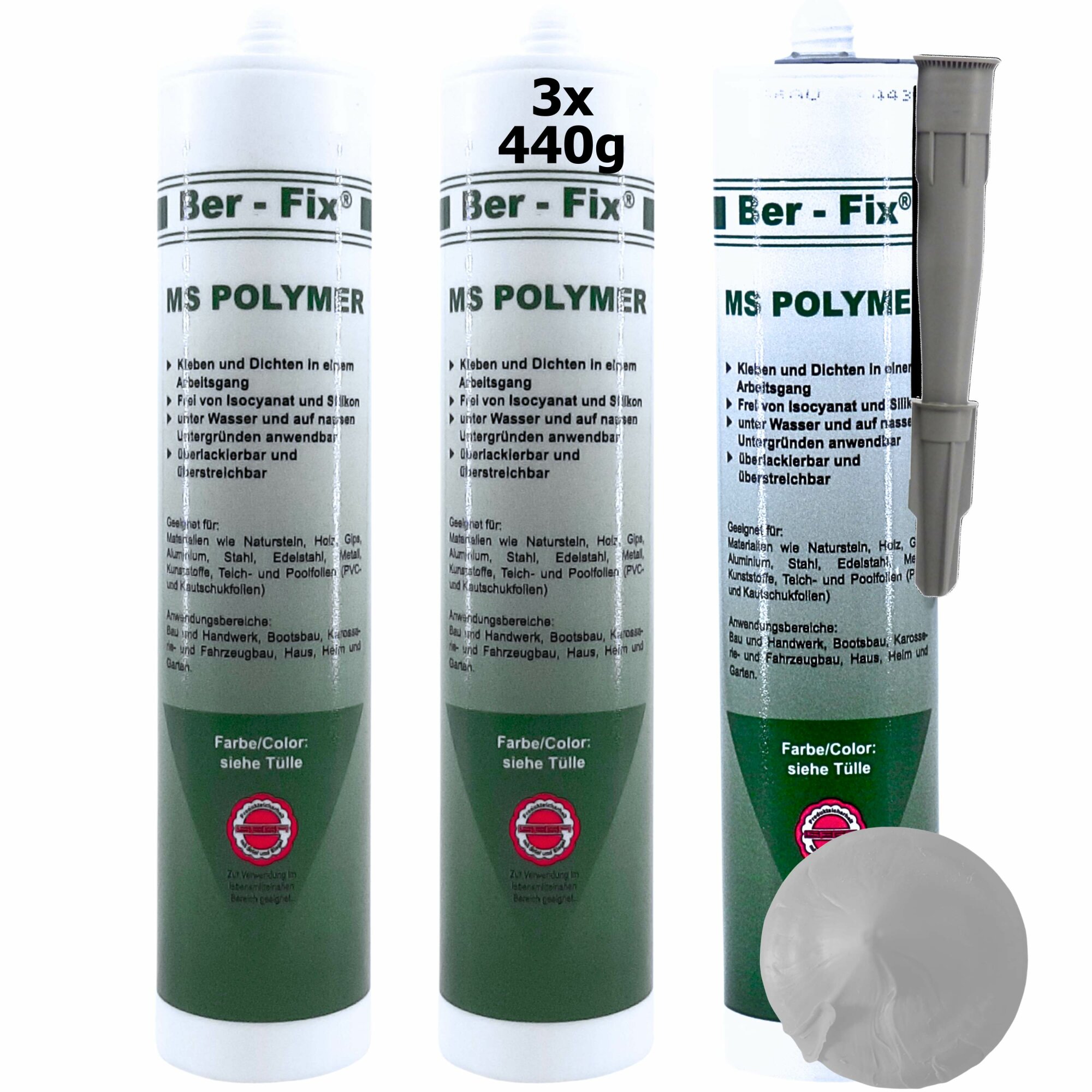 Ber-Fix® MS Polymer Schwarz – EPDM Kleber, Dachabdichtung & Karosserie Hybrid-Dichtstoff (20er Industriepack)