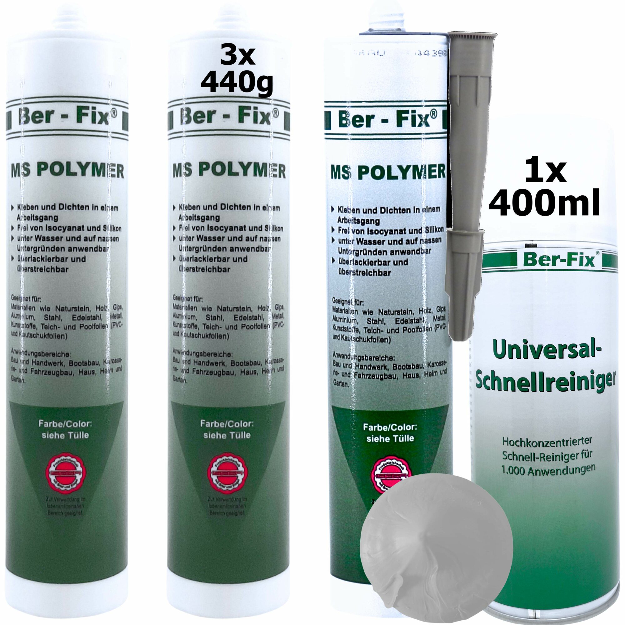 Ber-Fix® MS Polymer Schwarz – EPDM Kleber, Dachabdichtung & Karosserie Hybrid-Dichtstoff (20er Industriepack)