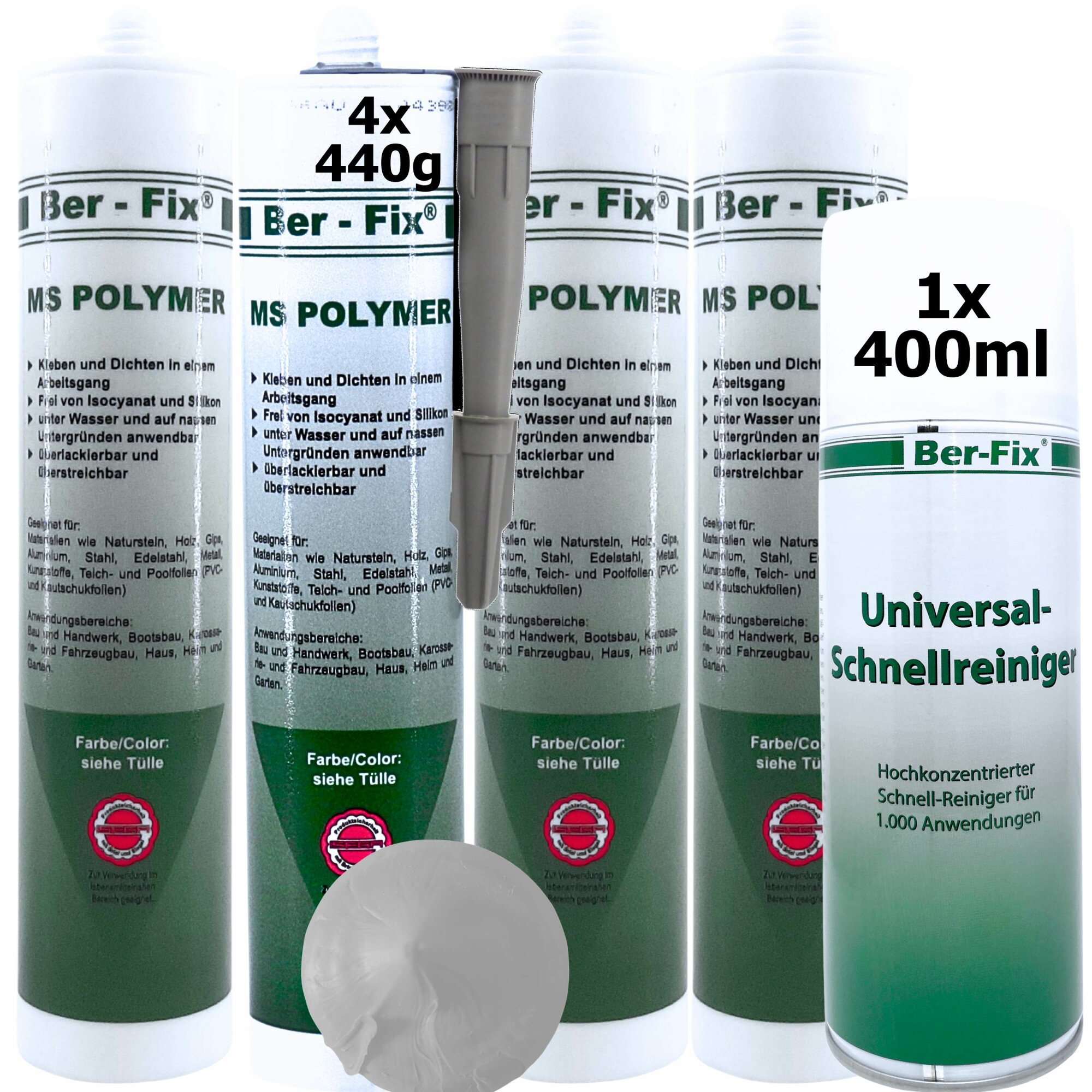 Ber-Fix® MS Polymer Schwarz – EPDM Kleber, Dachabdichtung & Karosserie Hybrid-Dichtstoff (20er Industriepack)