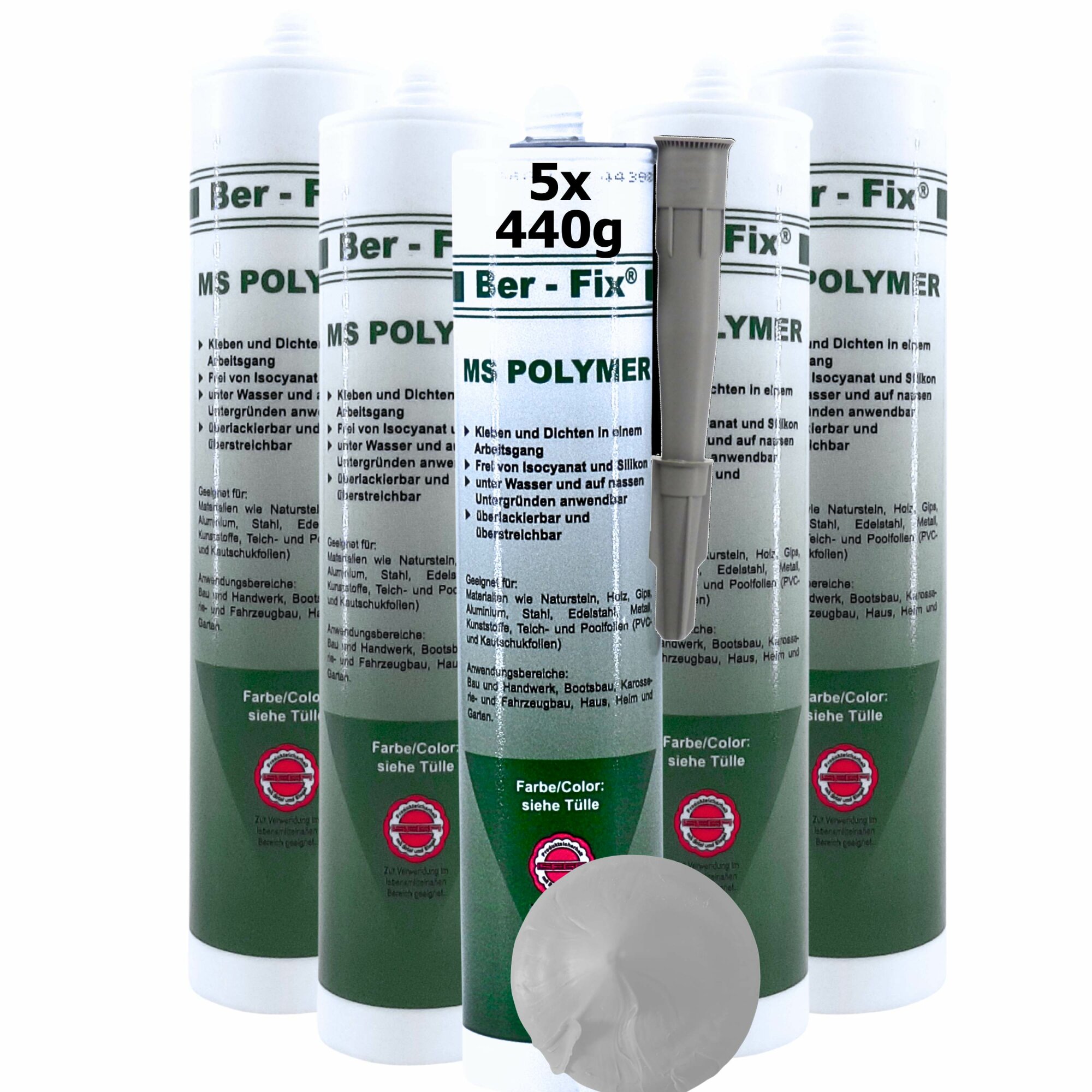 Ber-Fix® MS Polymer Schwarz – EPDM Kleber, Dachabdichtung & Karosserie Hybrid-Dichtstoff (5er Vorteilspack)