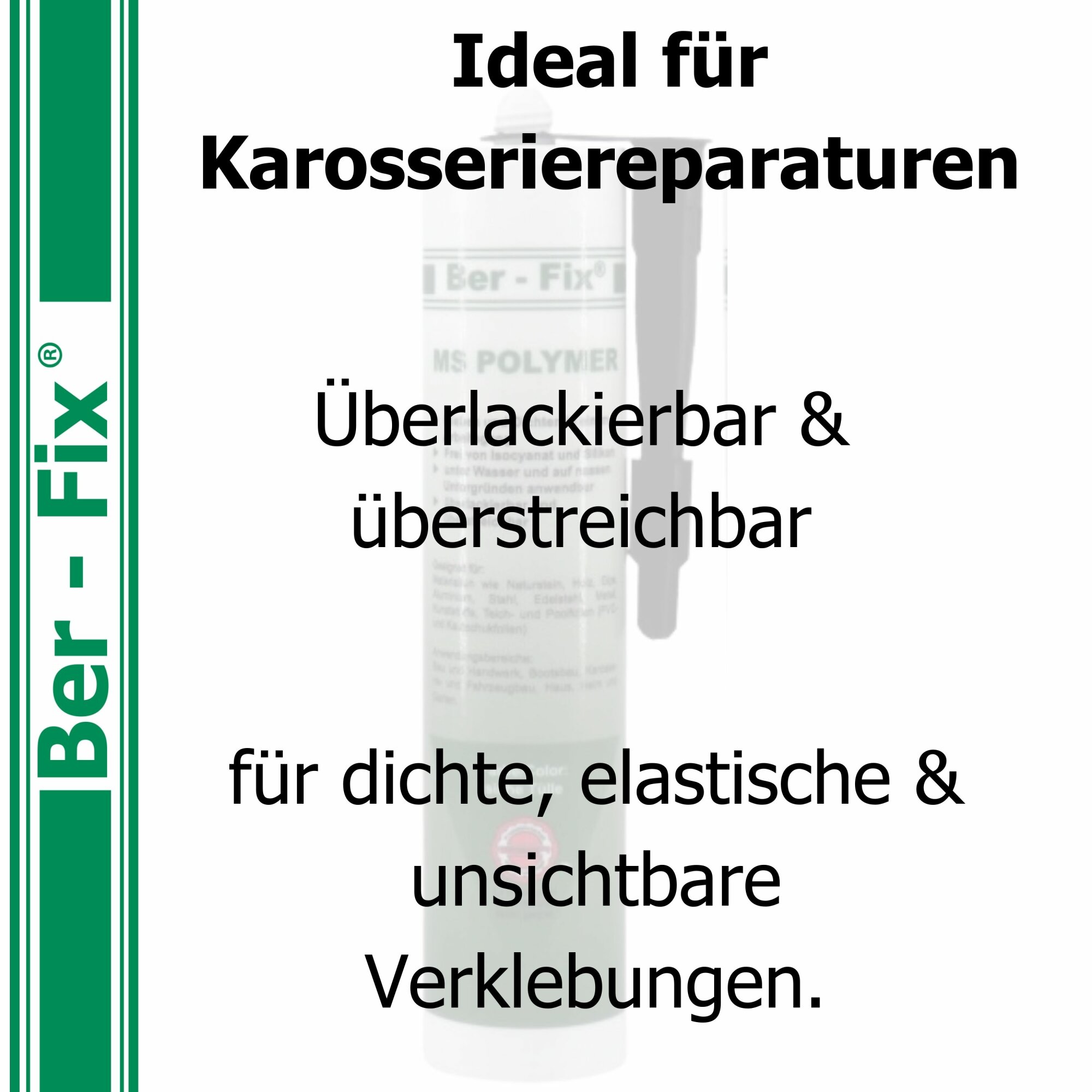Ber-Fix® MS Polymer Schwarz – EPDM Kleber, Dachabdichtung & Karosserie Hybrid-Dichtstoff (20er Industriepack)