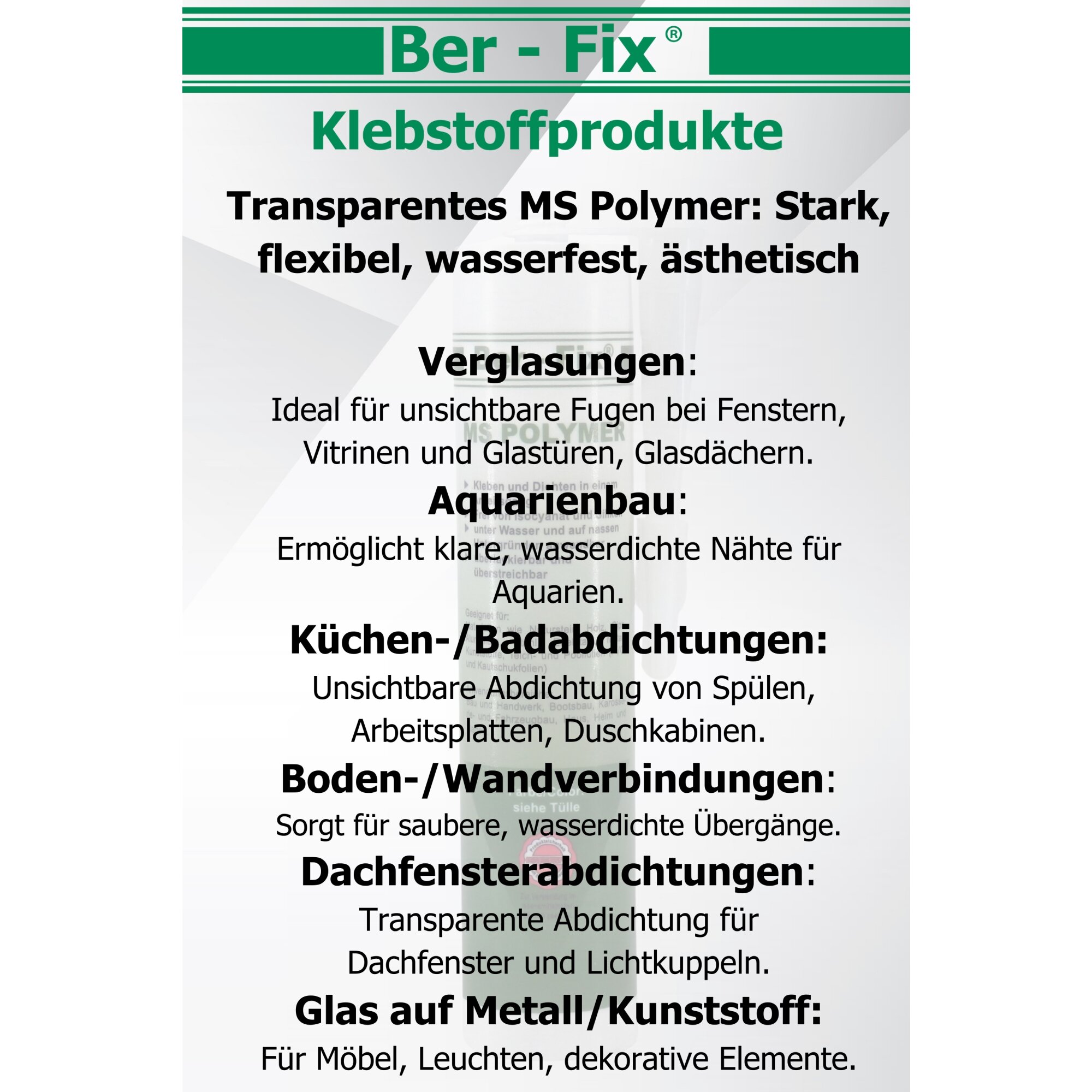 Ber-Fix© MS-Polymer transparent 10x