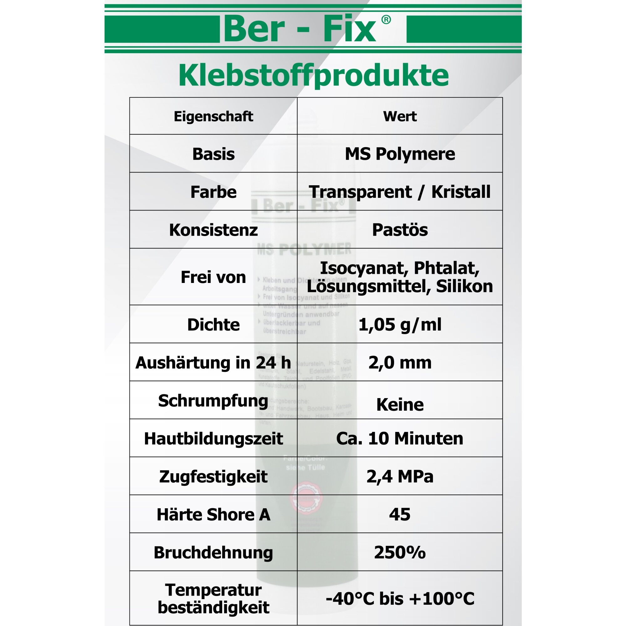 Ber-Fix© MS-Polymer transparent 10x