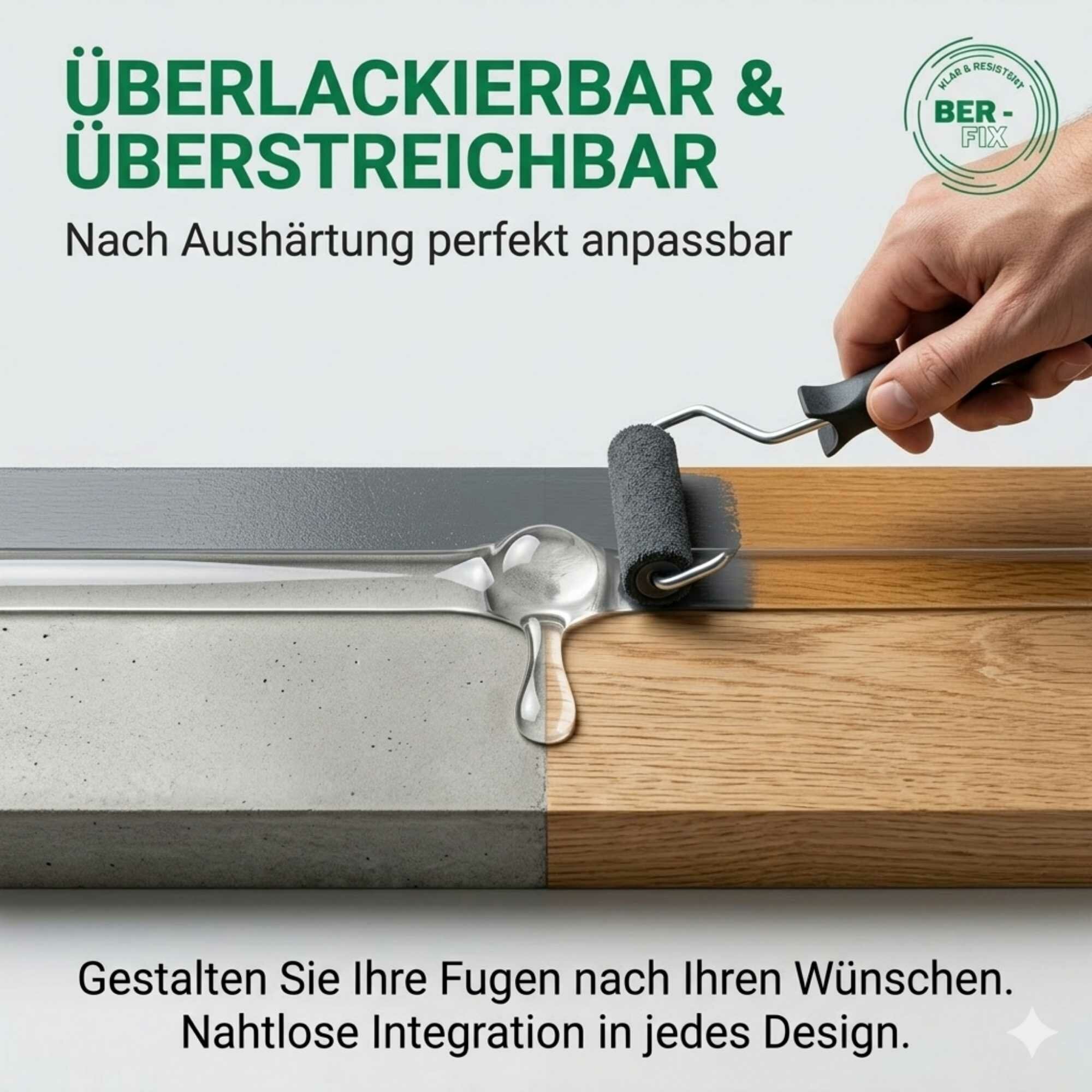 20x Ber-Fix® MS Polymer Transparent – Glaskleber, Design-Fuge & Kristallklarer Montage-Hybrid