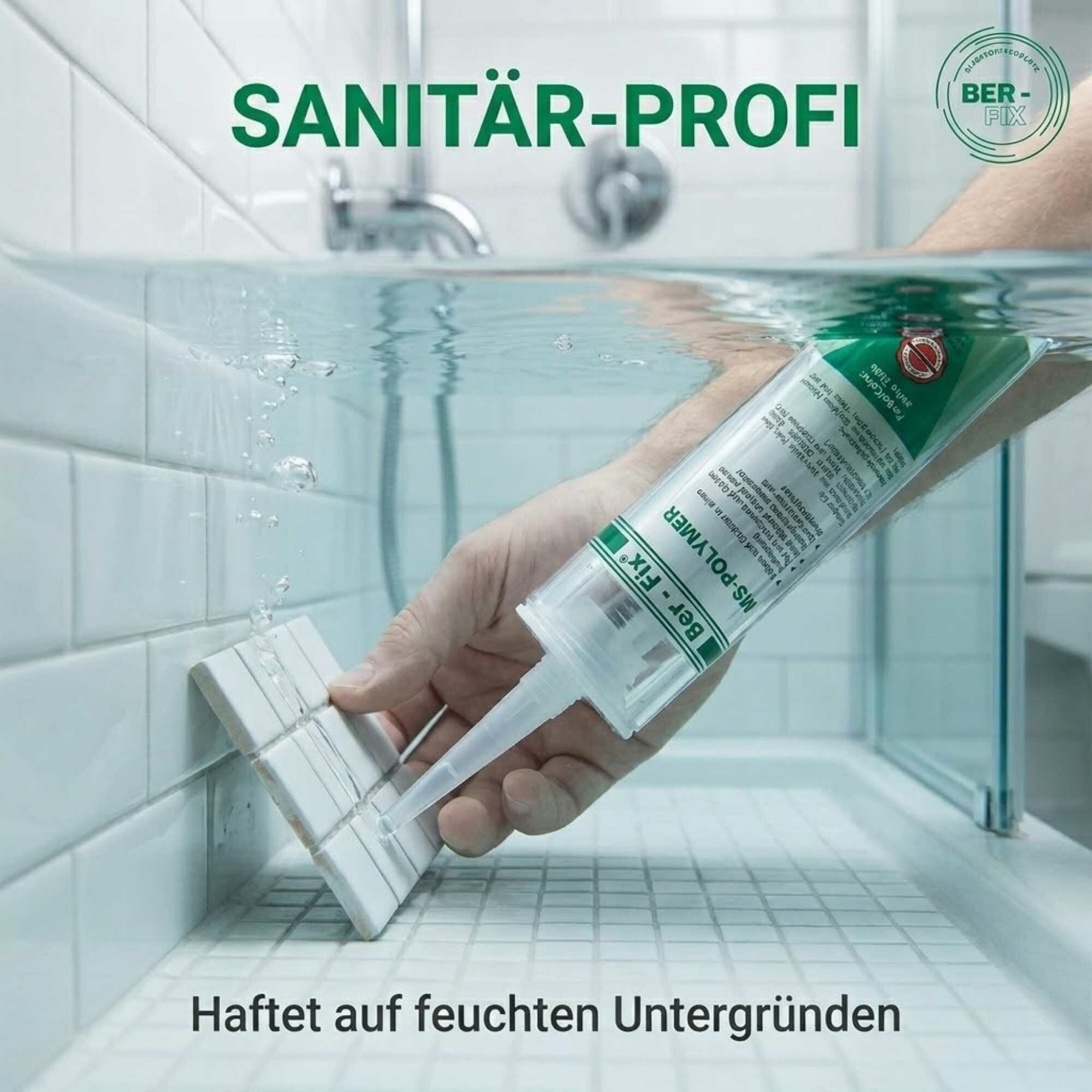 5x Ber-Fix® MS Polymer Transparent – Glaskleber, Design-Fuge & Kristallklarer Montage-Hybrid