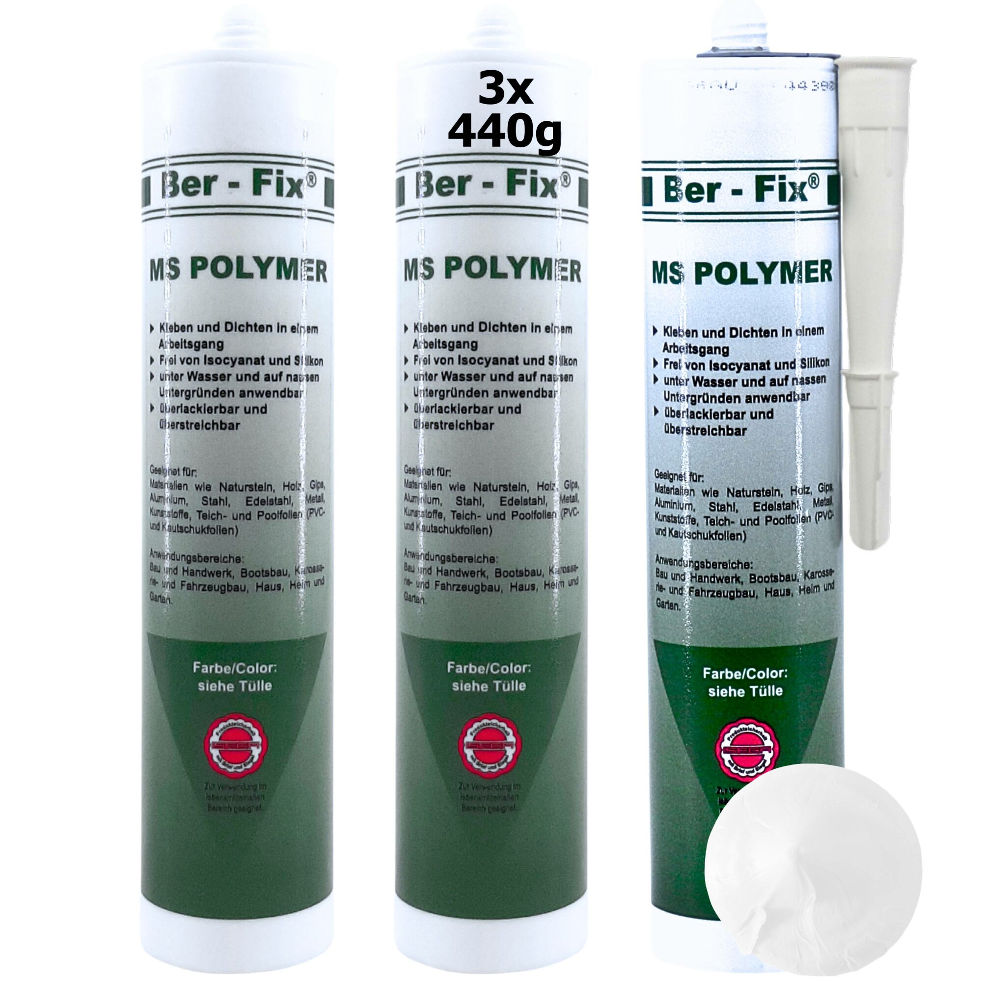 Ber-Fix® MS Polymer Schwarz – EPDM Kleber, Dachabdichtung & Karosserie Hybrid-Dichtstoff (20er Industriepack)