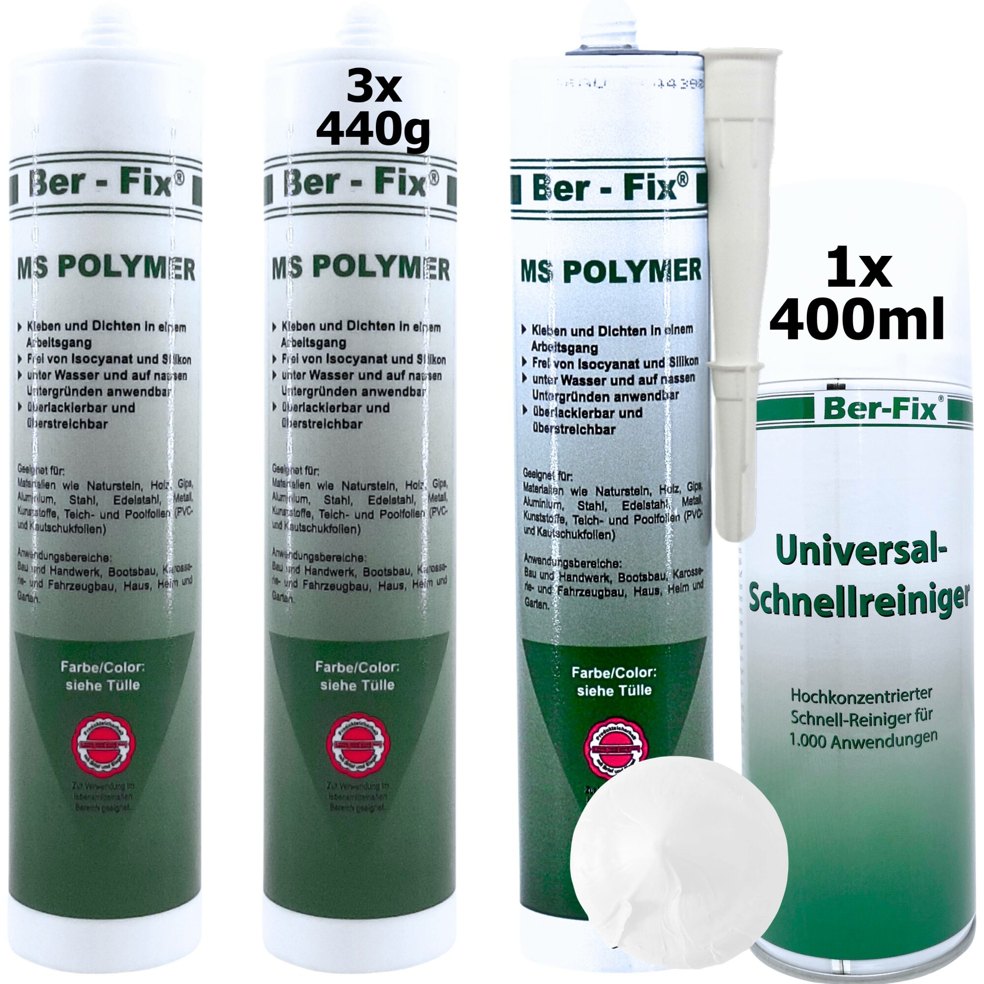 Ber-Fix® MS Polymer Schwarz – EPDM Kleber, Dachabdichtung & Karosserie Hybrid-Dichtstoff (20er Industriepack)