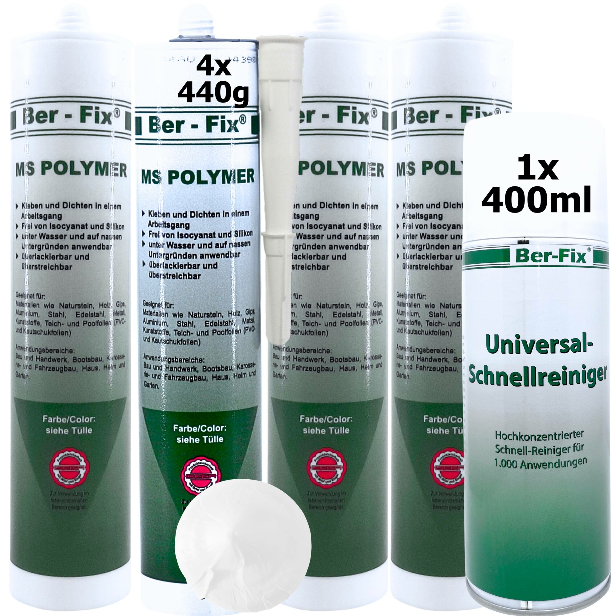 Ber-Fix® MS Polymer Schwarz – EPDM Kleber, Dachabdichtung & Karosserie Hybrid-Dichtstoff (20er Industriepack)