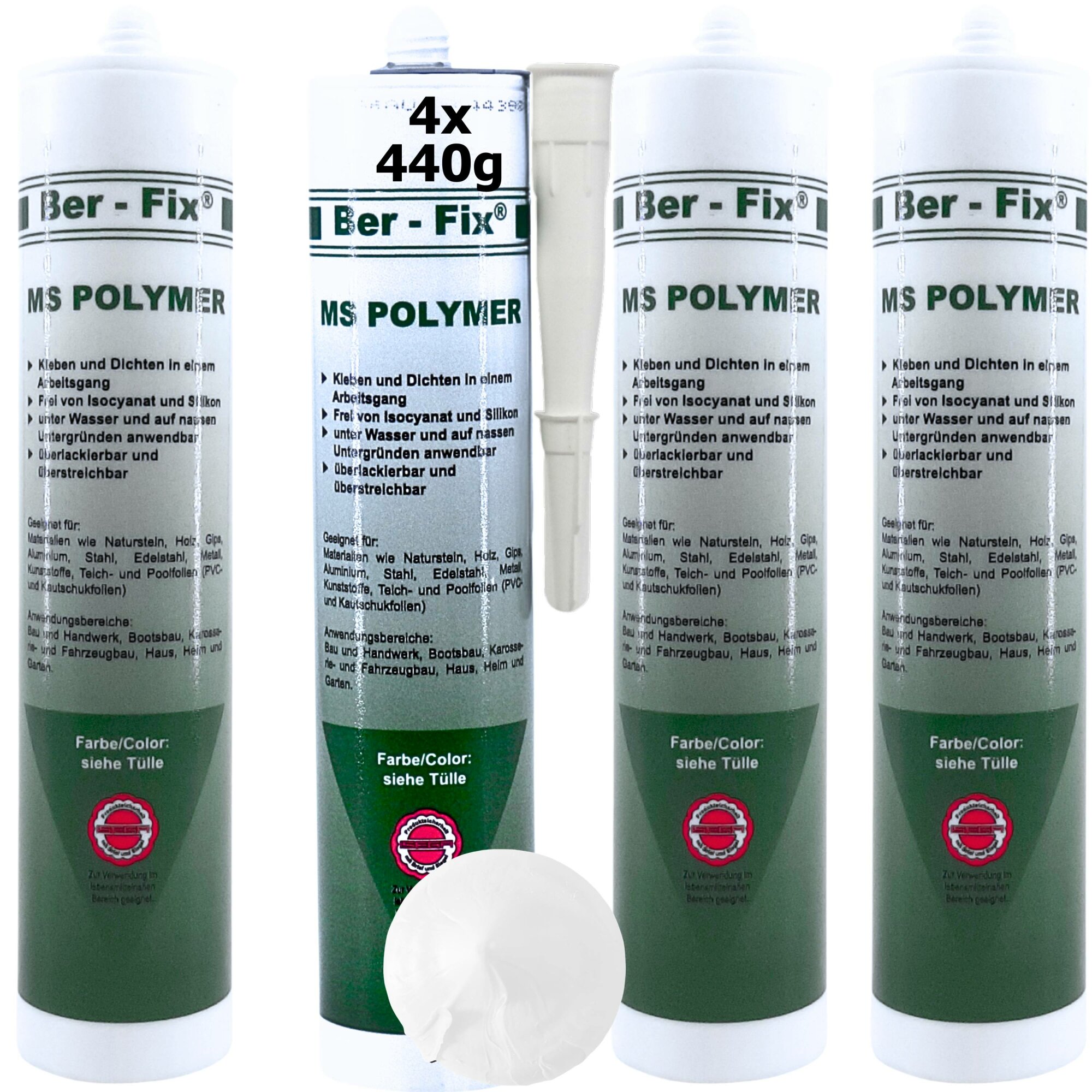 Ber-Fix® MS Polymer Schwarz – EPDM Kleber, Dachabdichtung & Karosserie Hybrid-Dichtstoff (20er Industriepack)