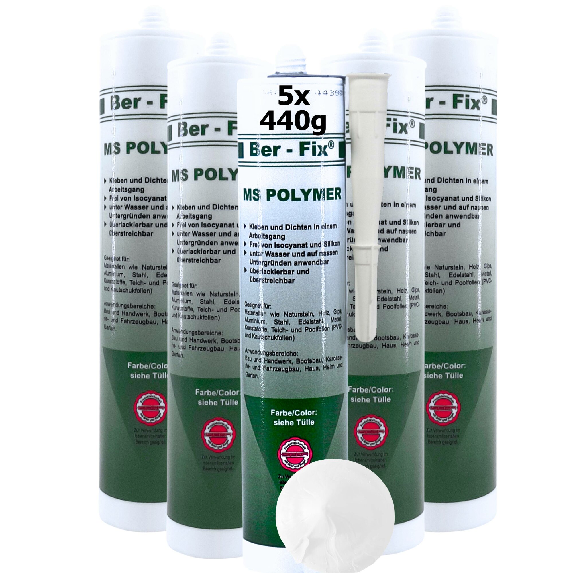 Ber-Fix® MS Polymer Schwarz – EPDM Kleber, Dachabdichtung & Karosserie Hybrid-Dichtstoff (5er Vorteilspack)