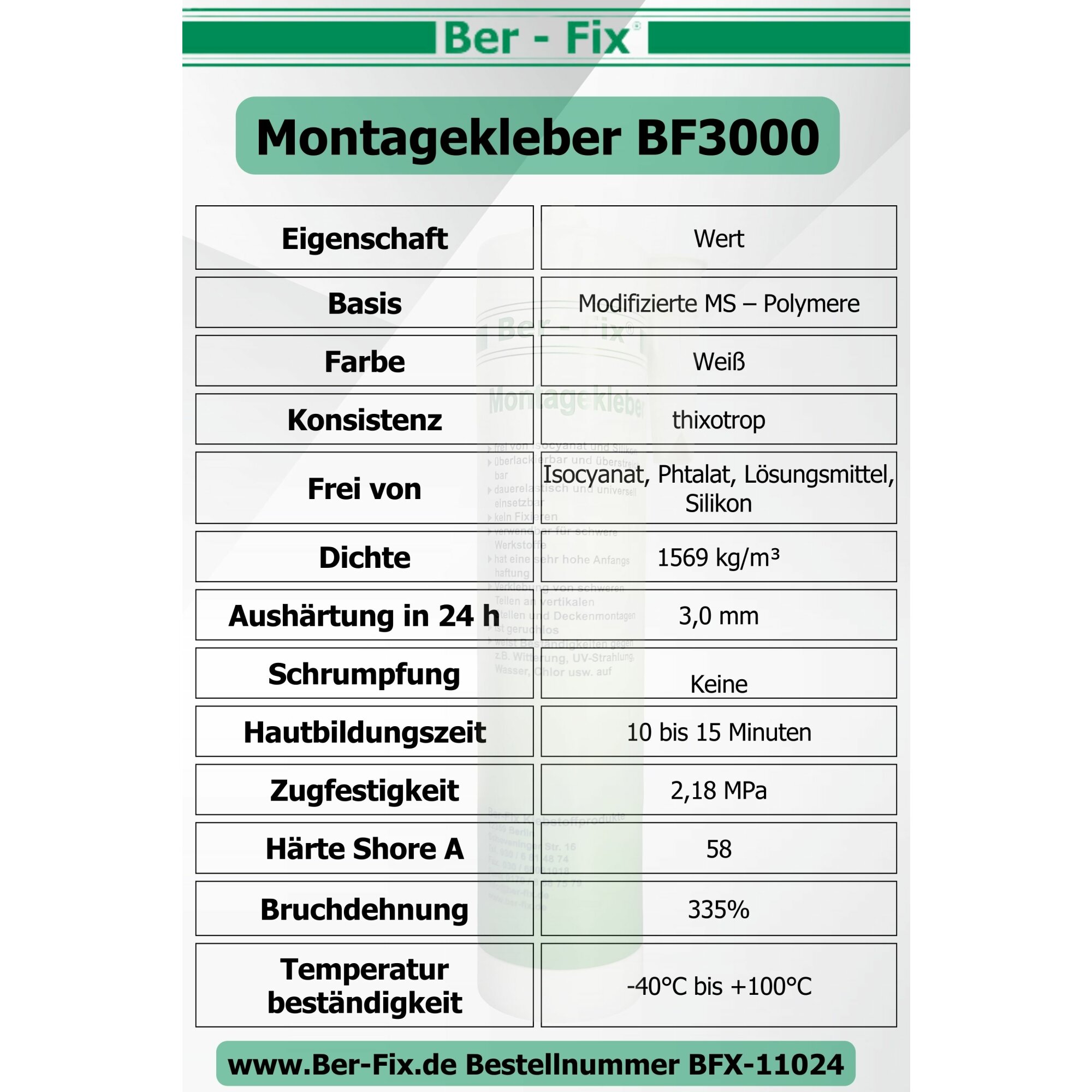 Ber-Fix® Montagekleber BF3000 10x