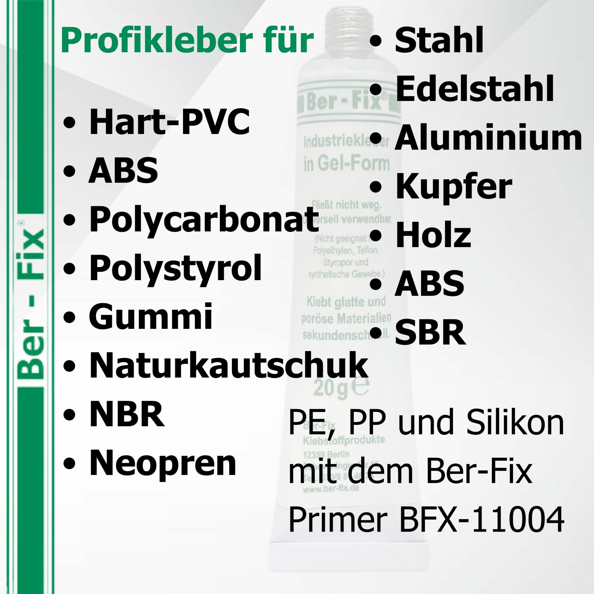 Ber-Fix® Industriekleber Gel 6 × 20 g