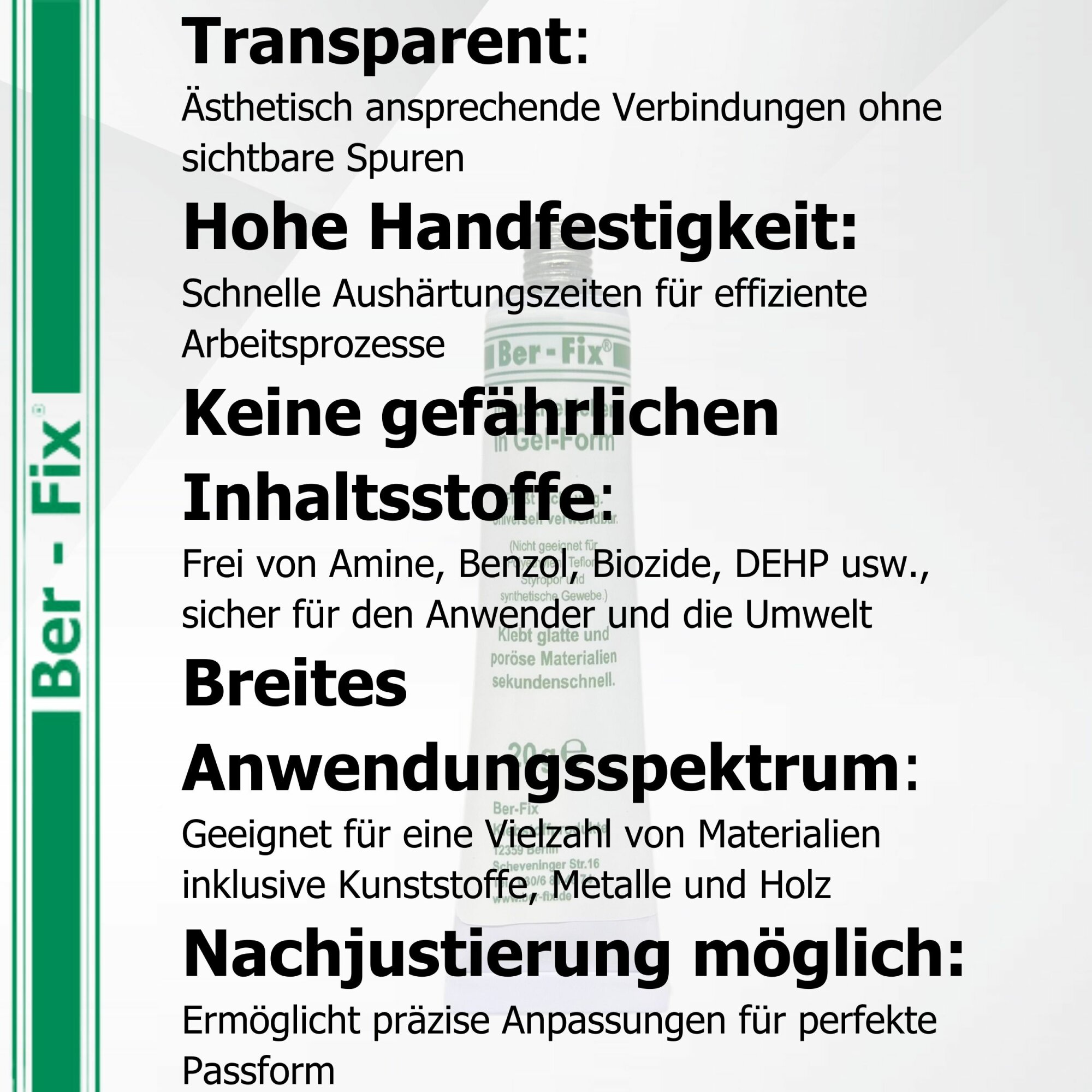 Ber-Fix® Industriekleber Gel 6 × 20 g